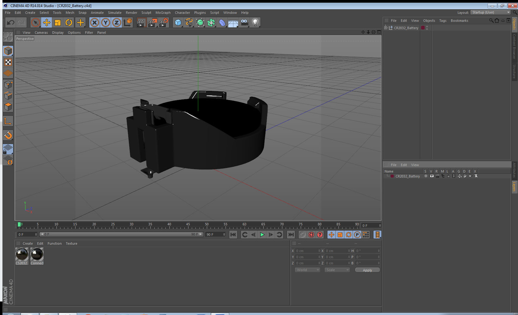 3D Computer 3V Coin Battery Holder with CR2032 Battery