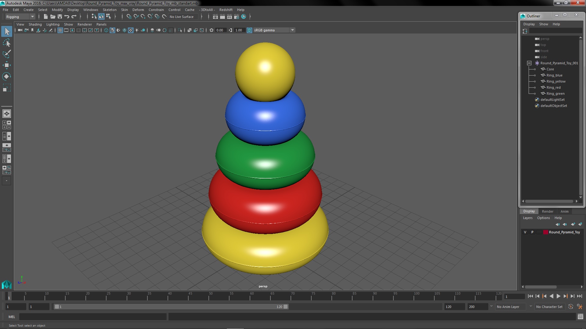 Round Pyramid Toy 3D