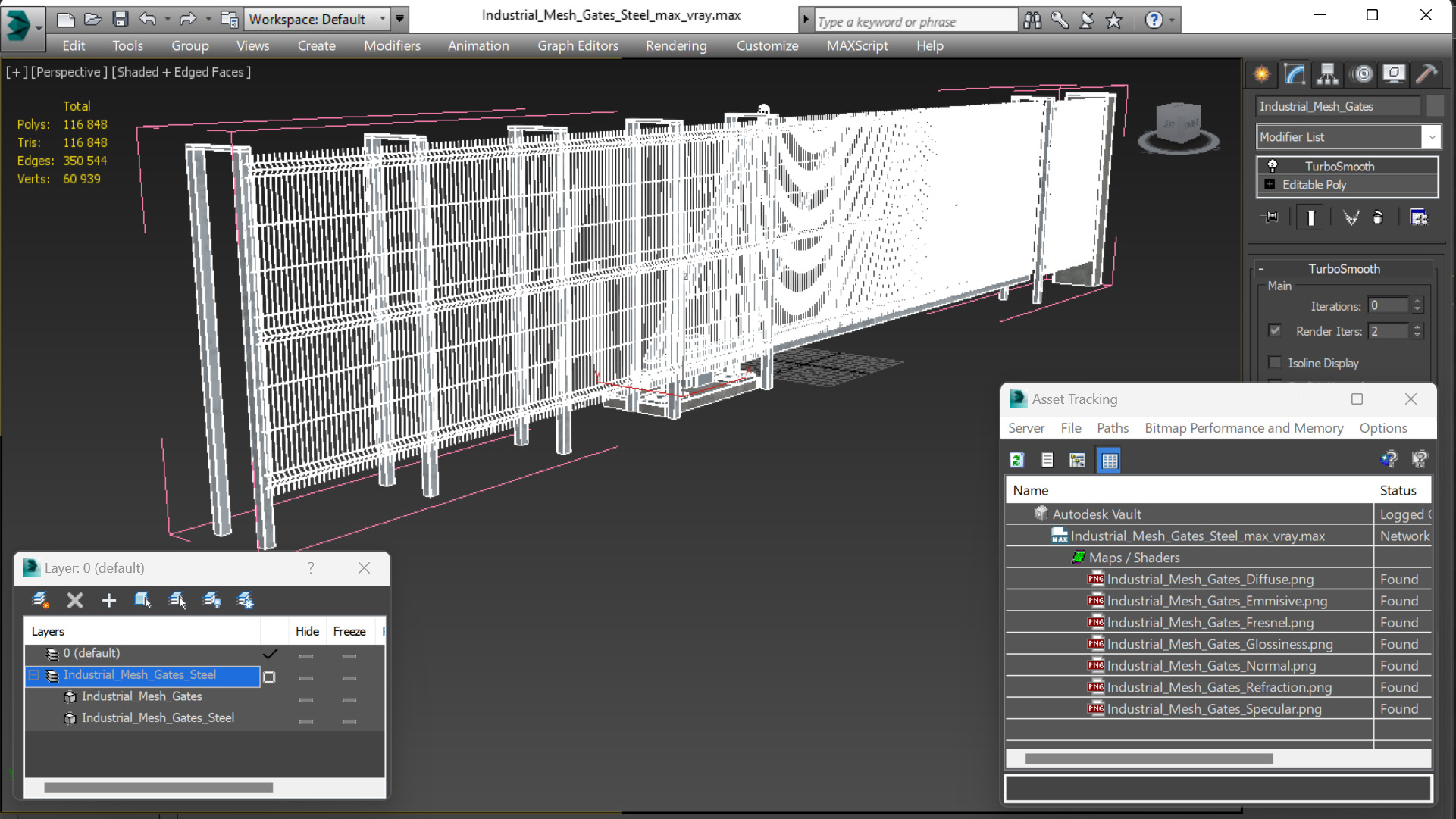 Industrial Mesh Gates Steel 3D