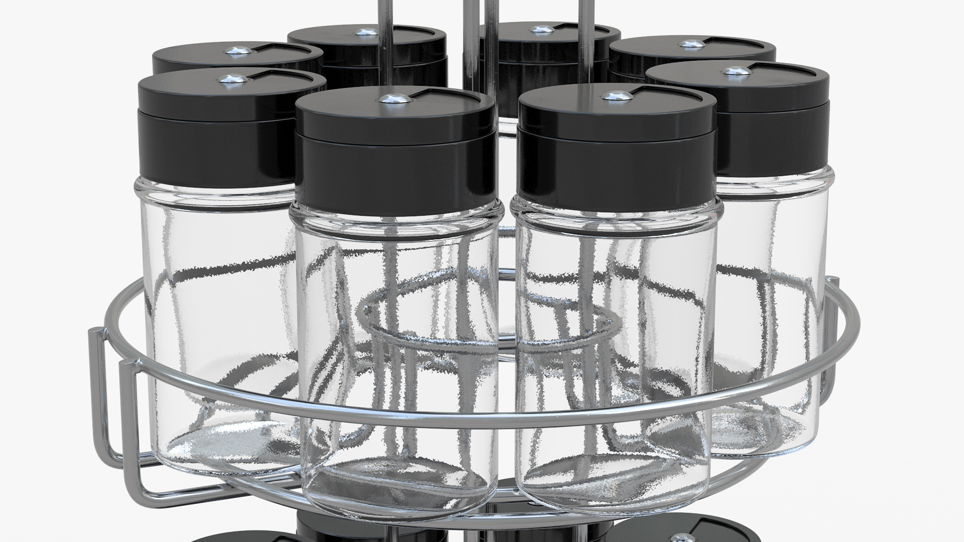 Round Spice Organizer with Empty Jars 3D