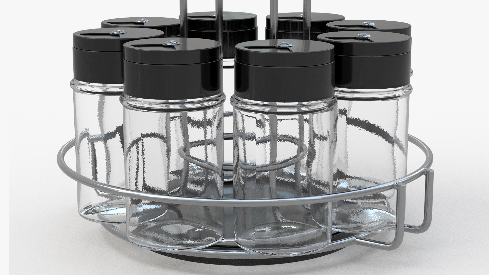 Round Spice Organizer with Empty Jars 3D