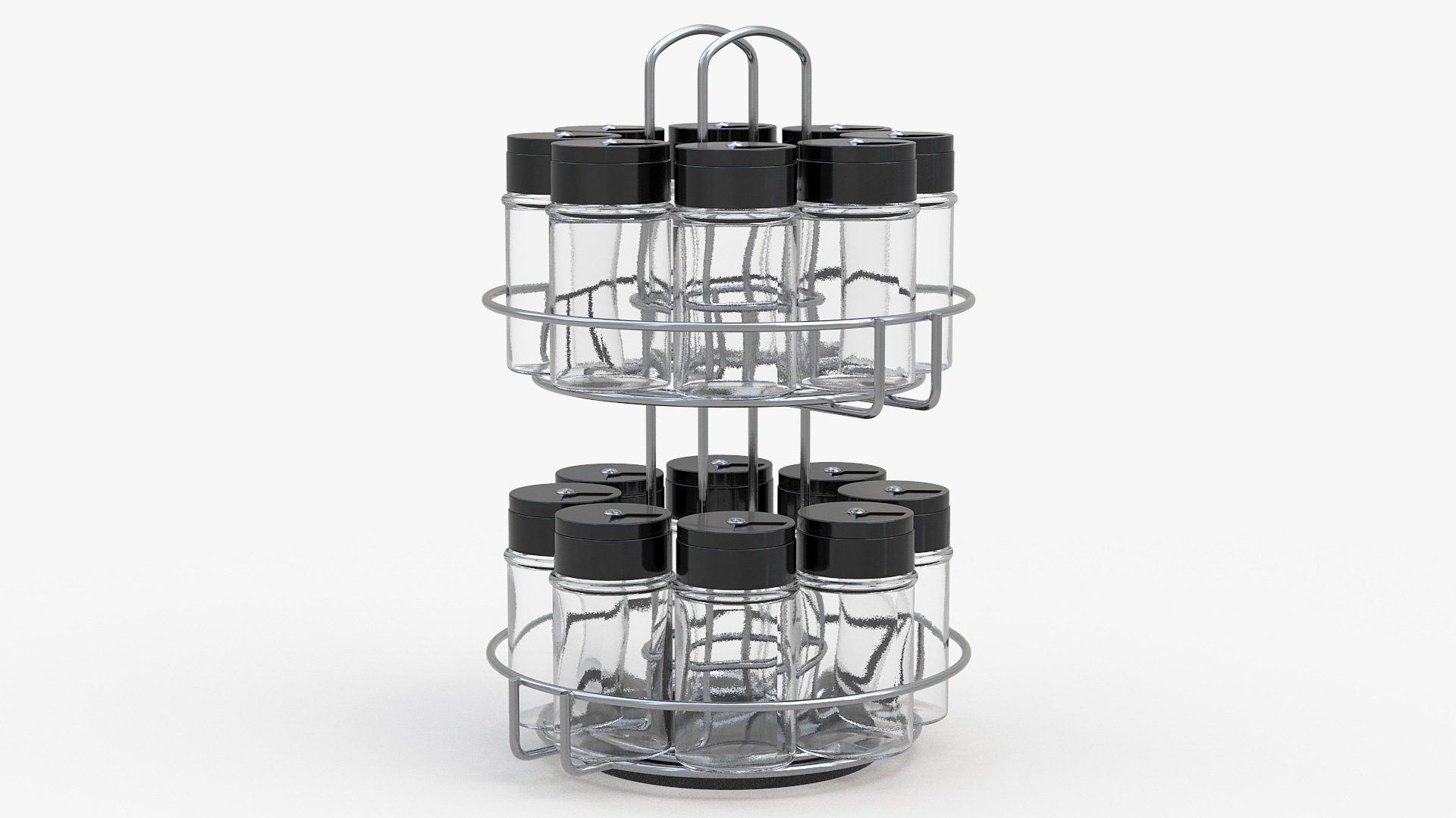 Round Spice Organizer with Empty Jars 3D