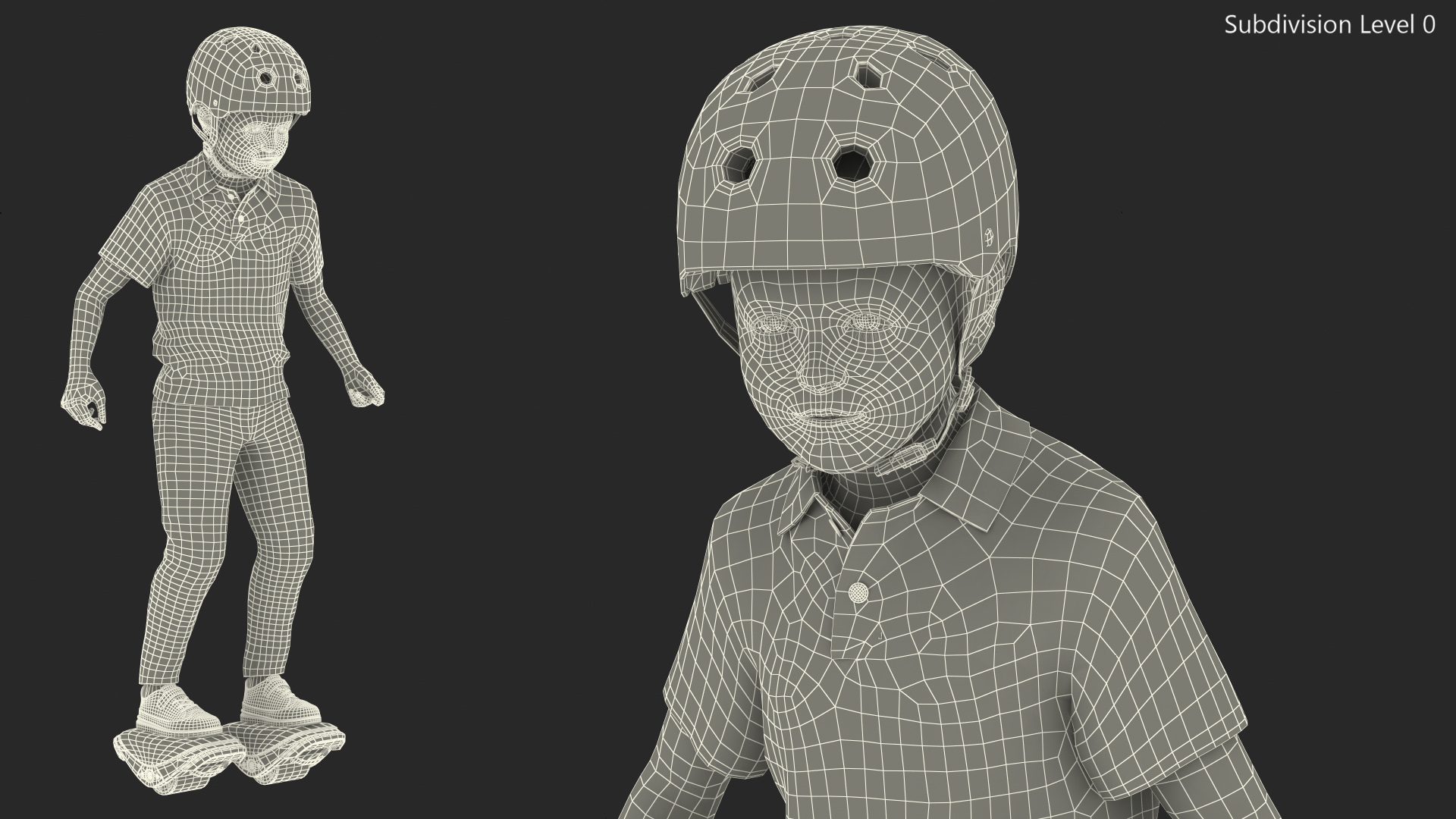 3D model Teenage Boy on Electric Drift Roller Skates Rigged