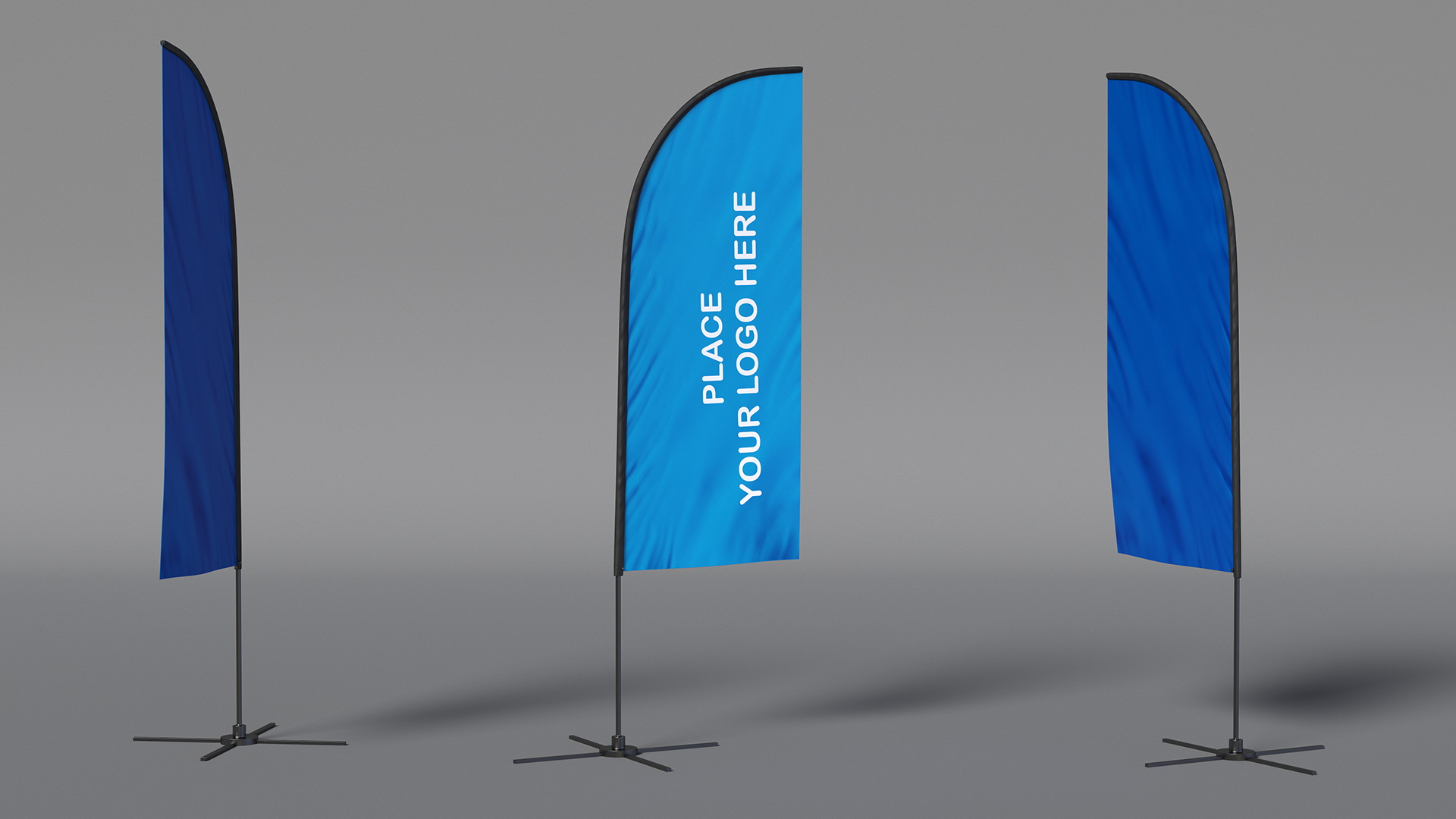 Feather Advertising Flag Banner Stand 3D