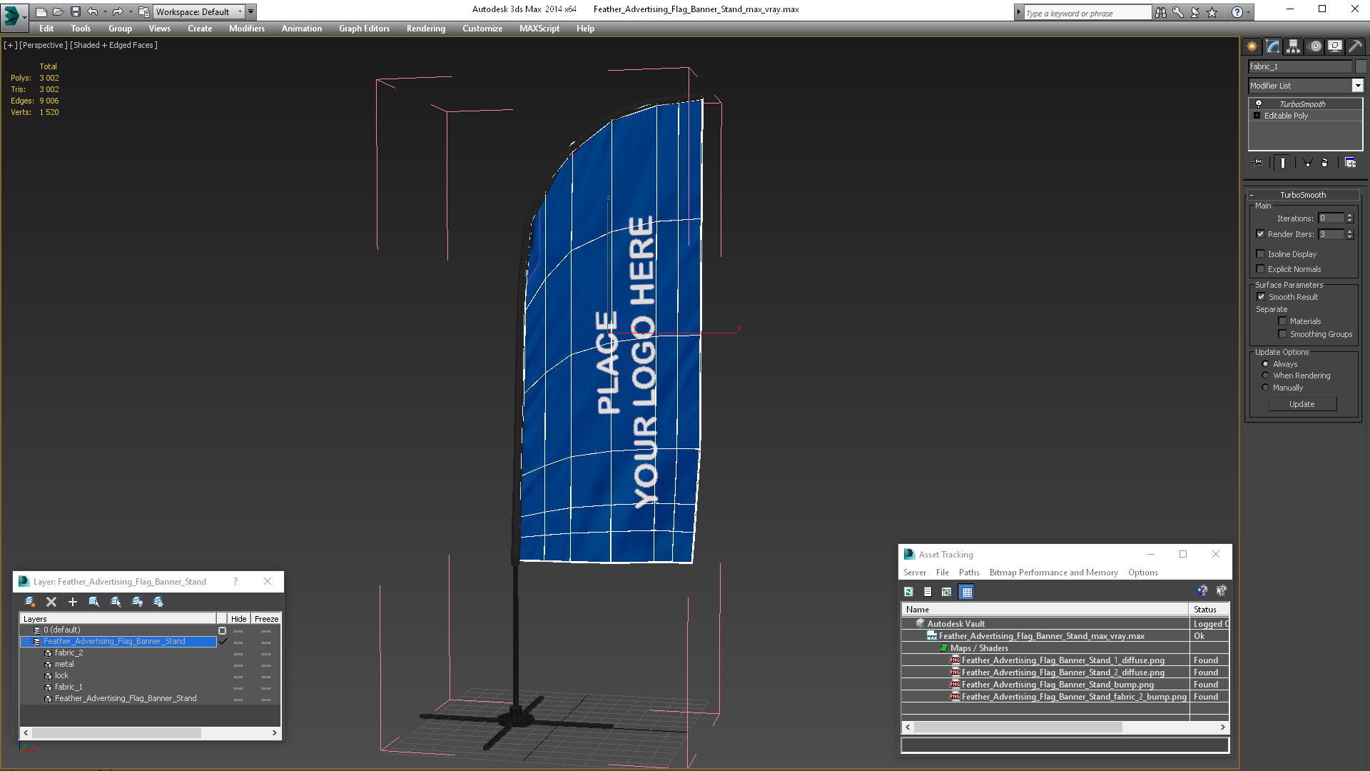 Feather Advertising Flag Banner Stand 3D