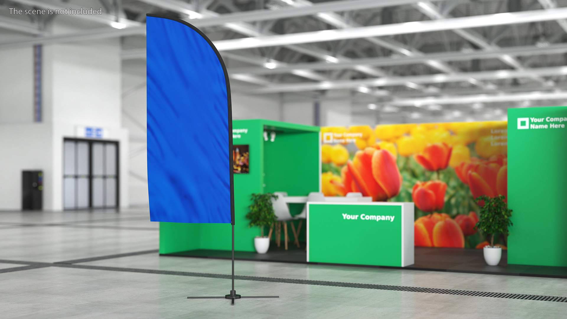 Feather Advertising Flag Banner Stand 3D