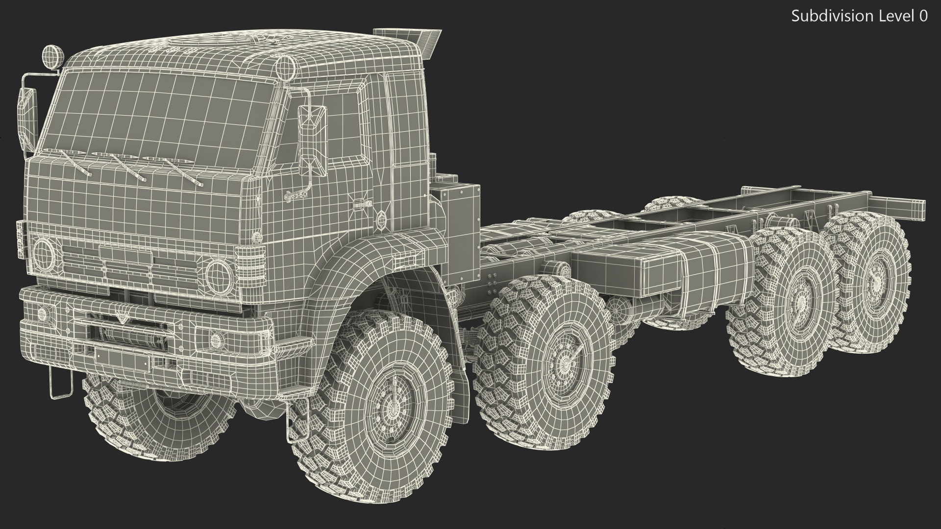 Kamaz 6350 8x8 Military Truck Chassis Rigged 3D model