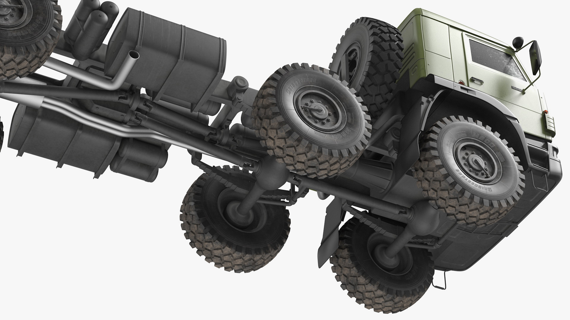 Kamaz 6350 8x8 Military Truck Chassis Rigged 3D model