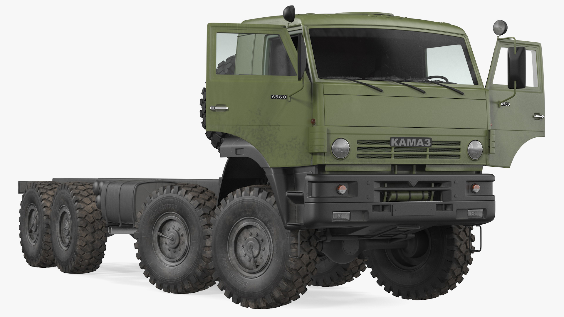 Kamaz 6350 8x8 Military Truck Chassis Rigged 3D model