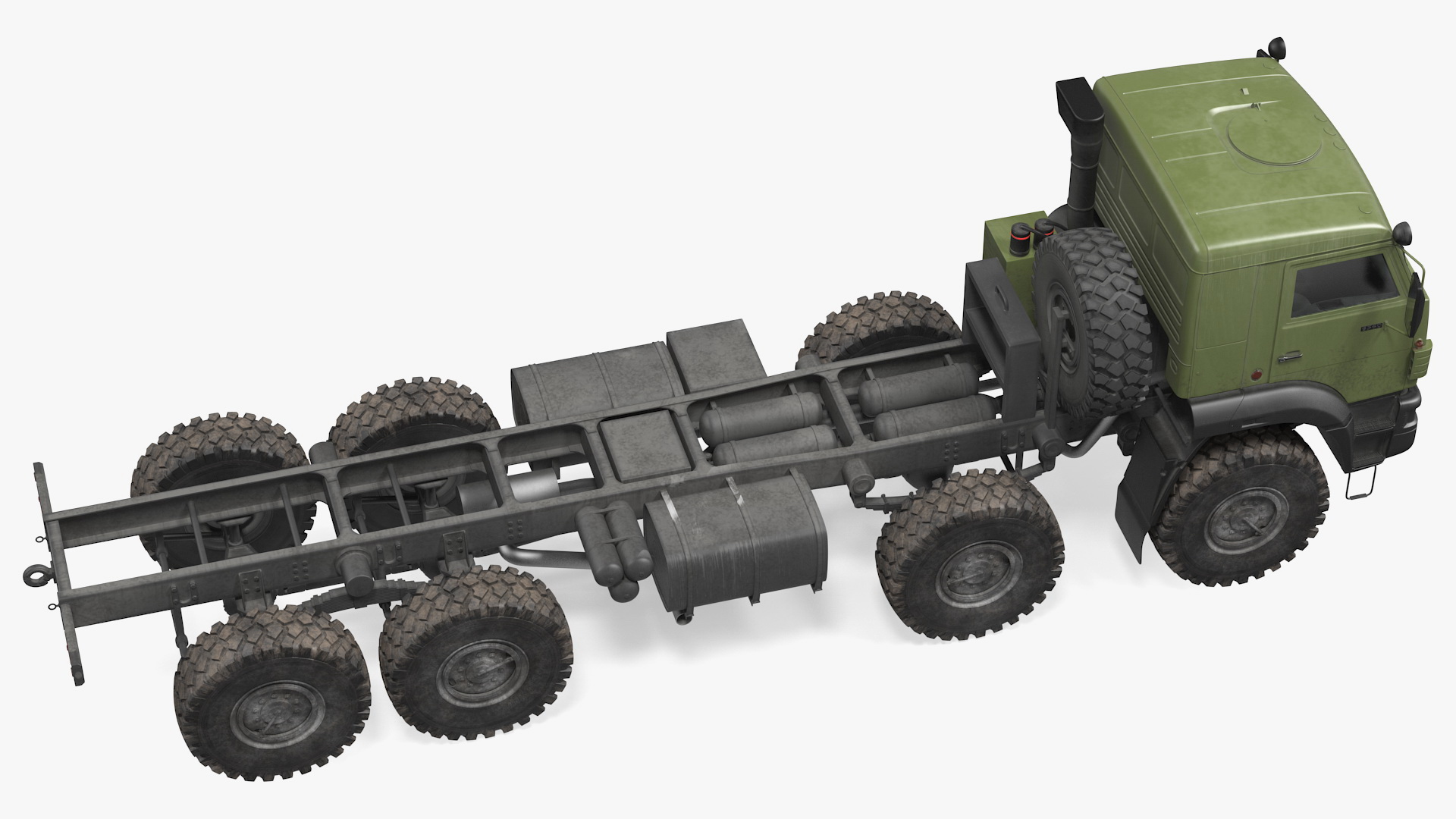 Kamaz 6350 8x8 Military Truck Chassis Rigged 3D model