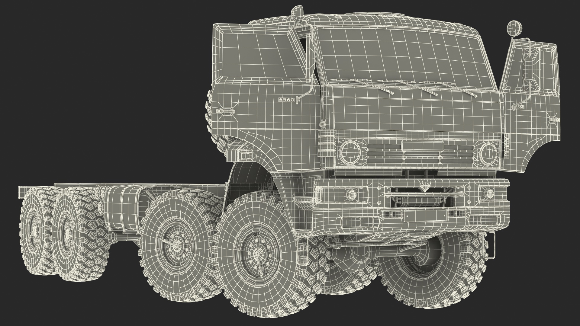 Kamaz 6350 8x8 Military Truck Chassis Rigged 3D model