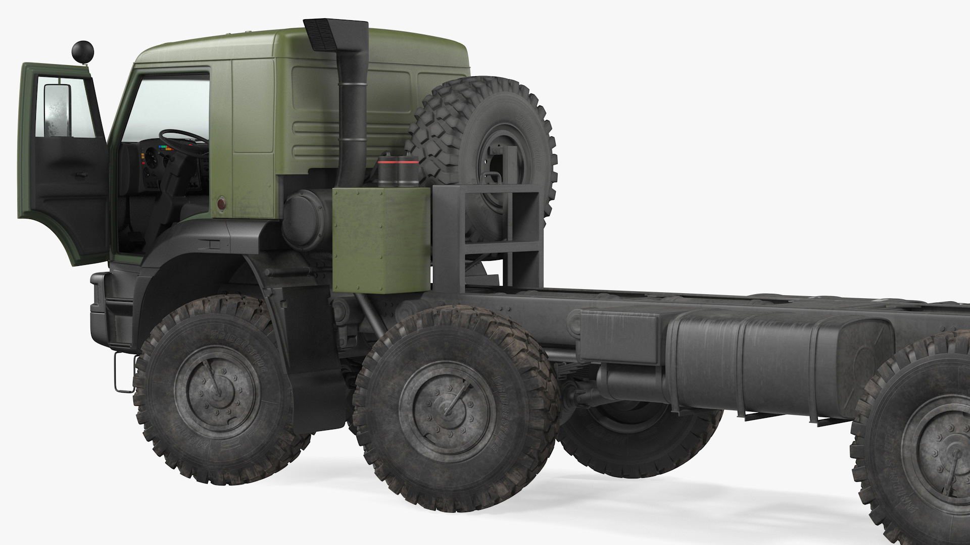 Kamaz 6350 8x8 Military Truck Chassis Rigged 3D model