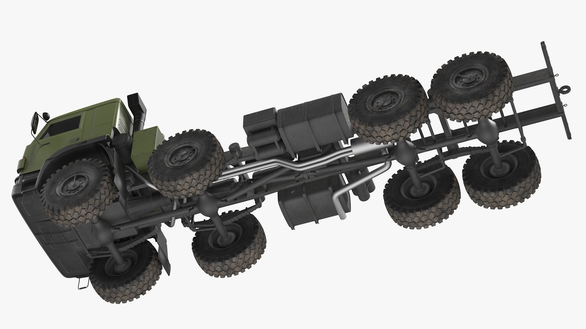 Kamaz 6350 8x8 Military Truck Chassis Rigged 3D model