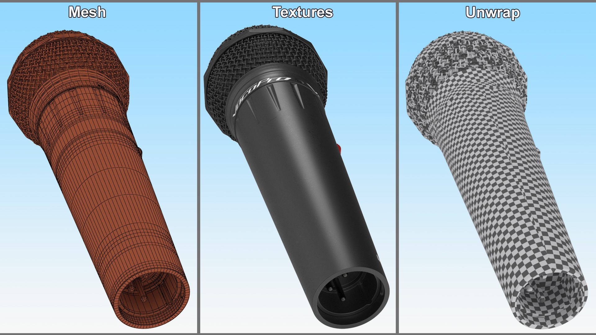 3D Professional Vocal Microphone VOCOPRO Black model