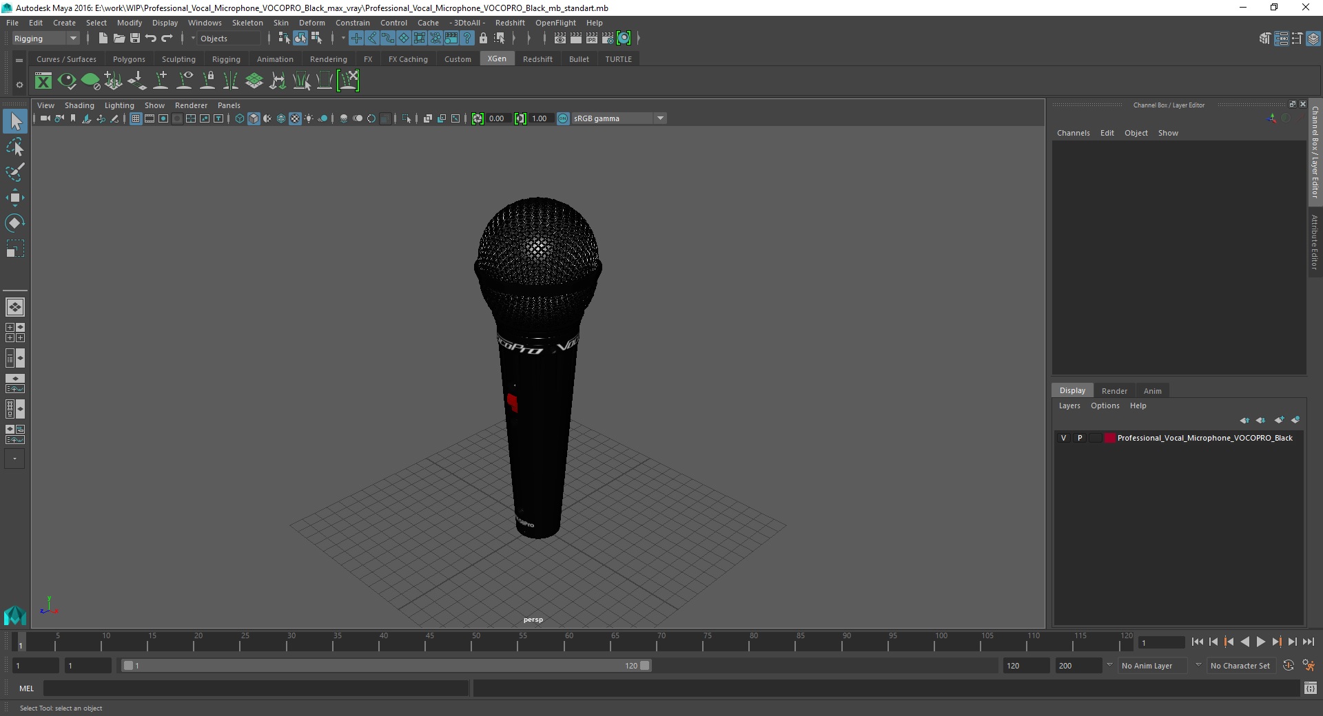 3D Professional Vocal Microphone VOCOPRO Black model