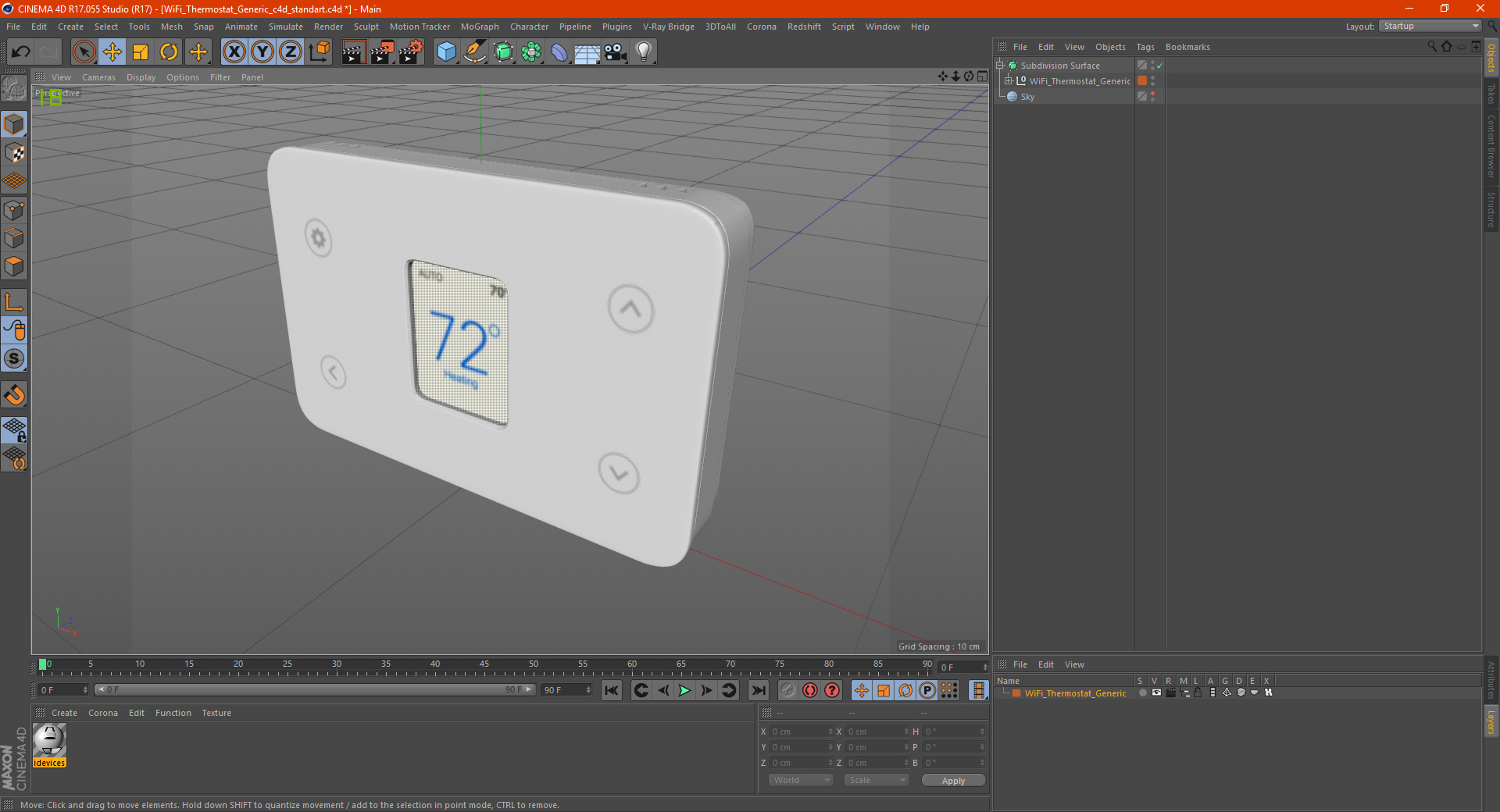 3D WiFi Thermostat Generic model