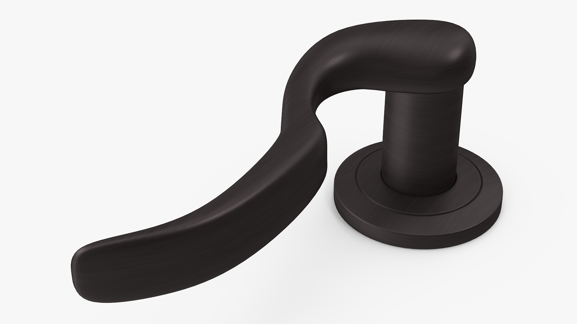 3D model Dark Bronze Curly Door Handles