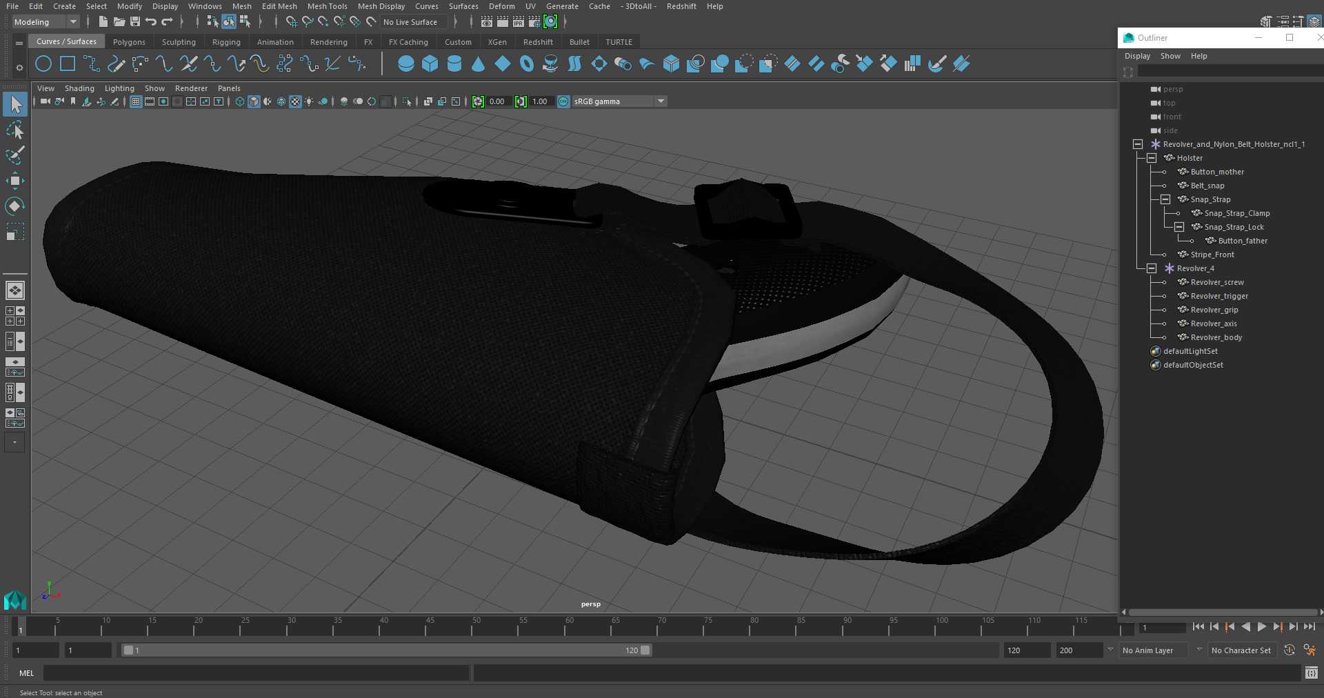 3D Revolver and Nylon Belt Holster