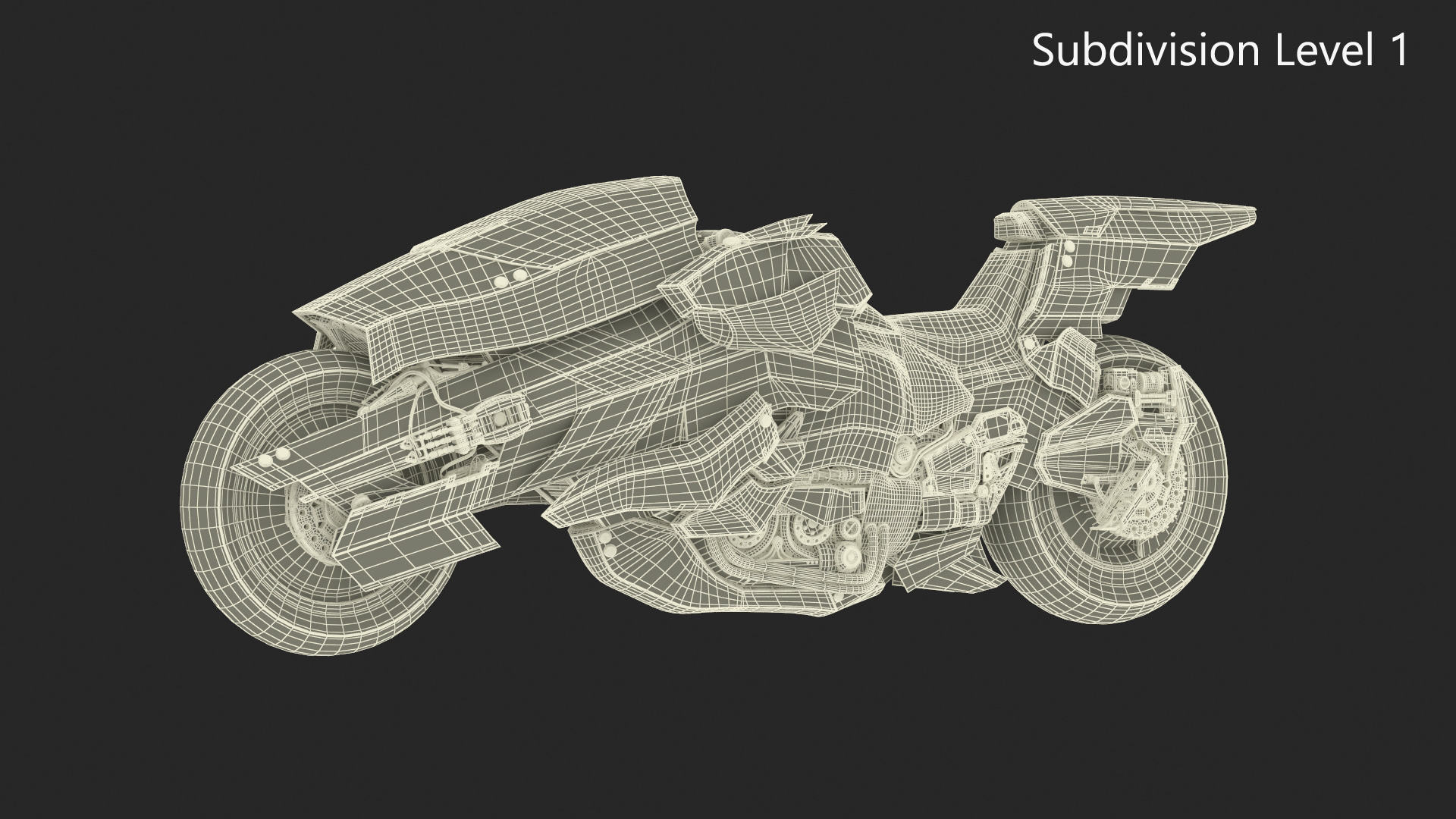 Futuristic Racing Motorbike Concept Rigged 3D