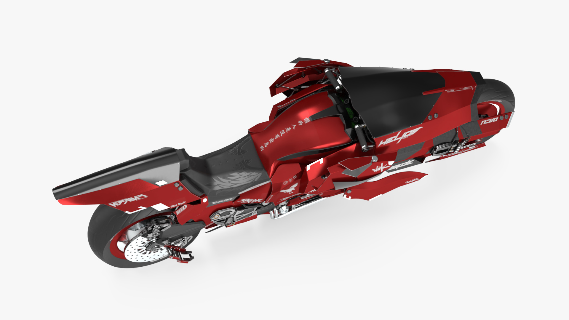 Futuristic Racing Motorbike Concept Rigged 3D