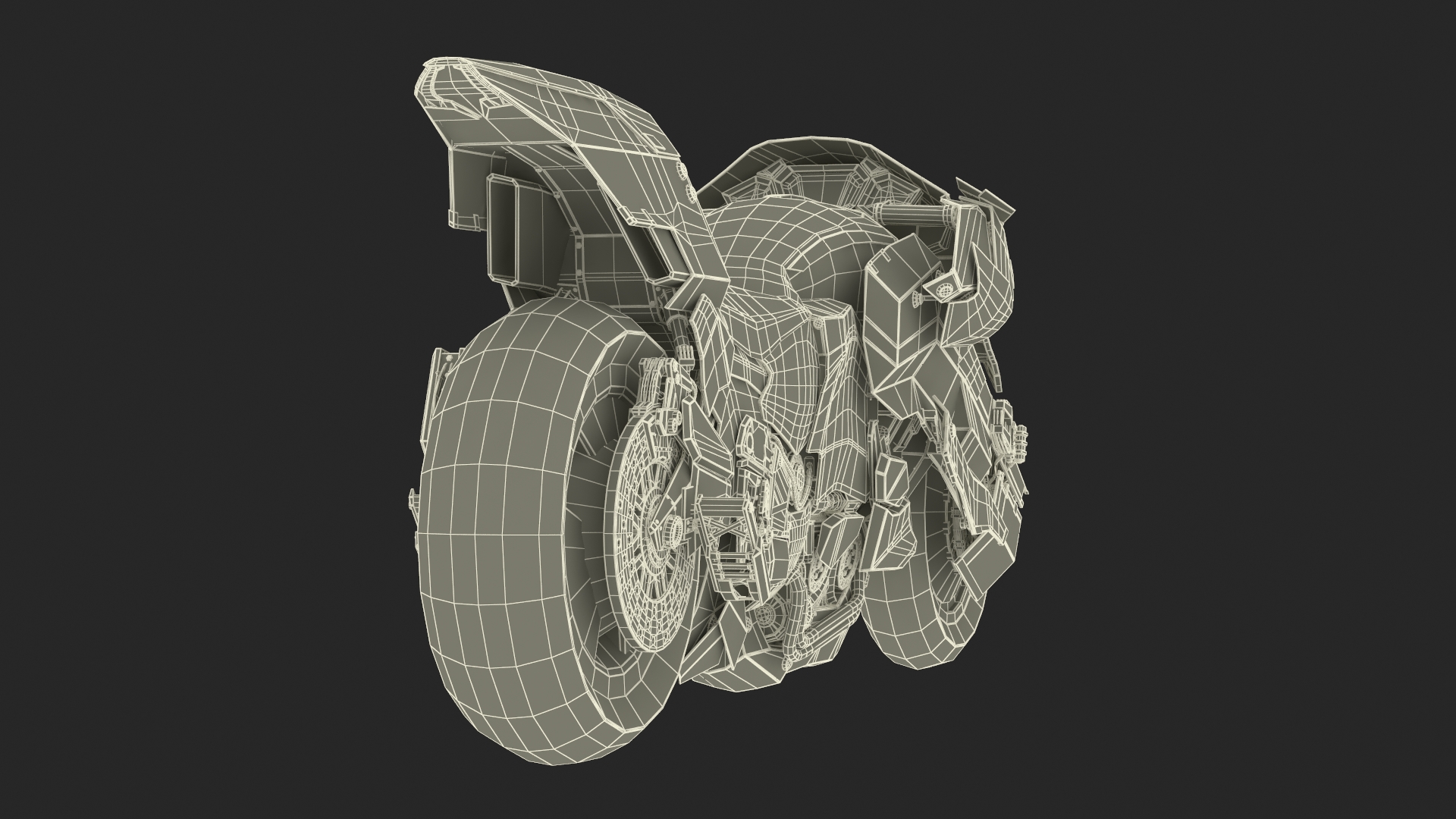 Futuristic Racing Motorbike Concept Rigged 3D