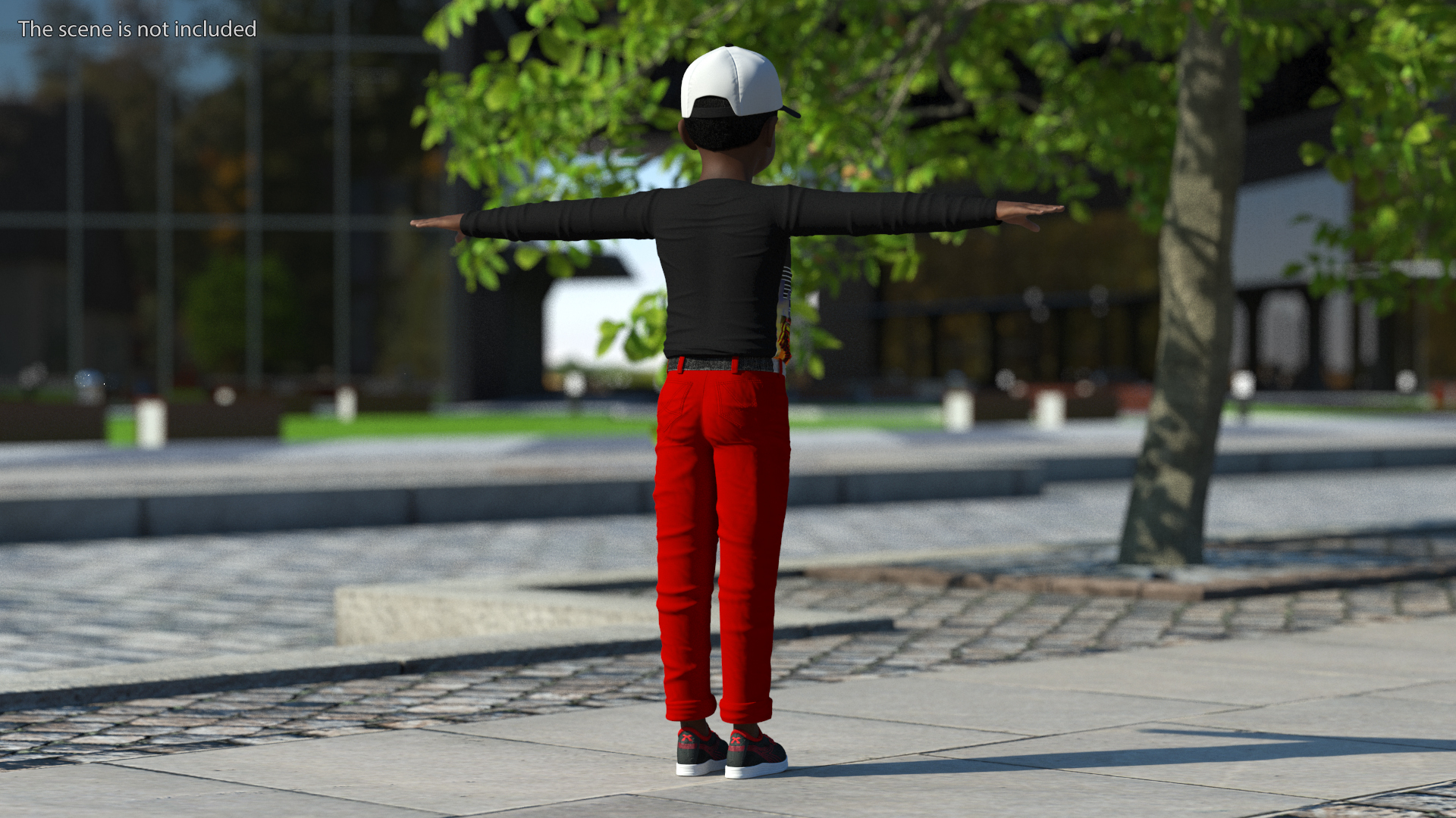 3D model Black Child Boy Street Style T-Pose