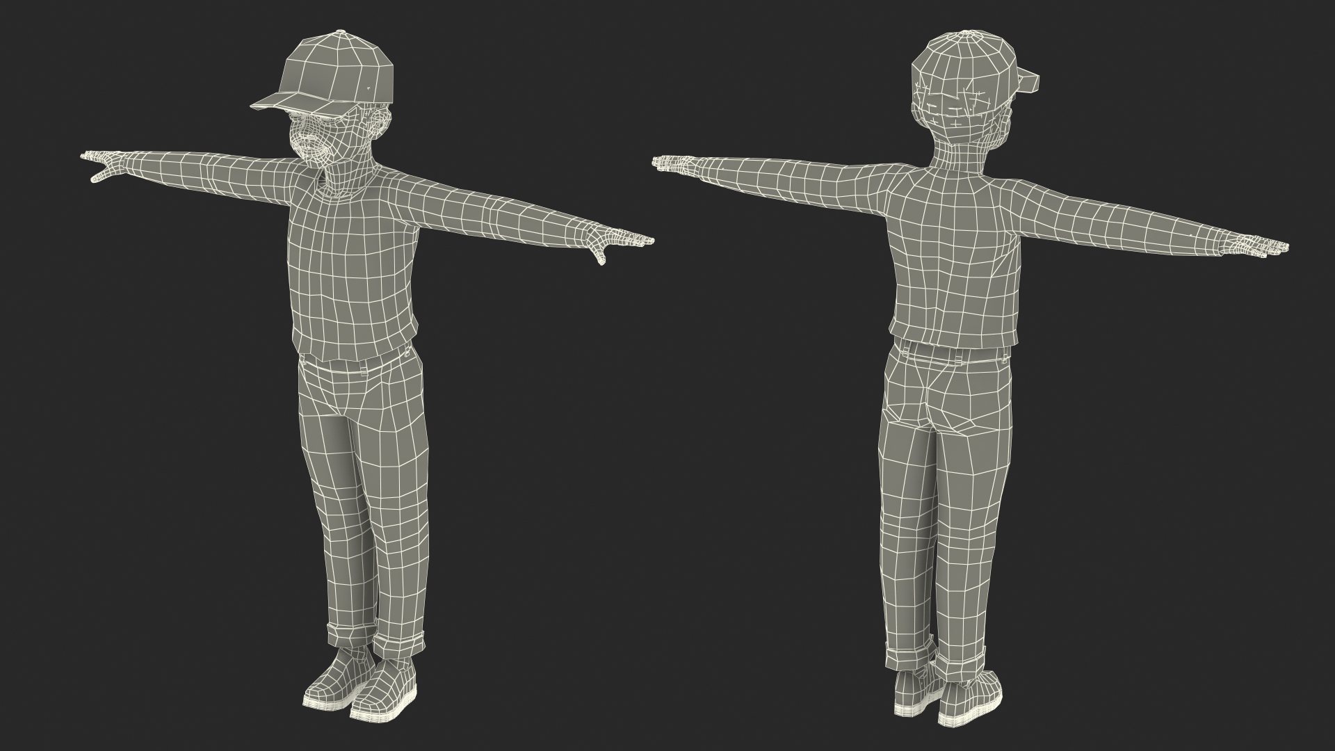 3D model Black Child Boy Street Style T-Pose