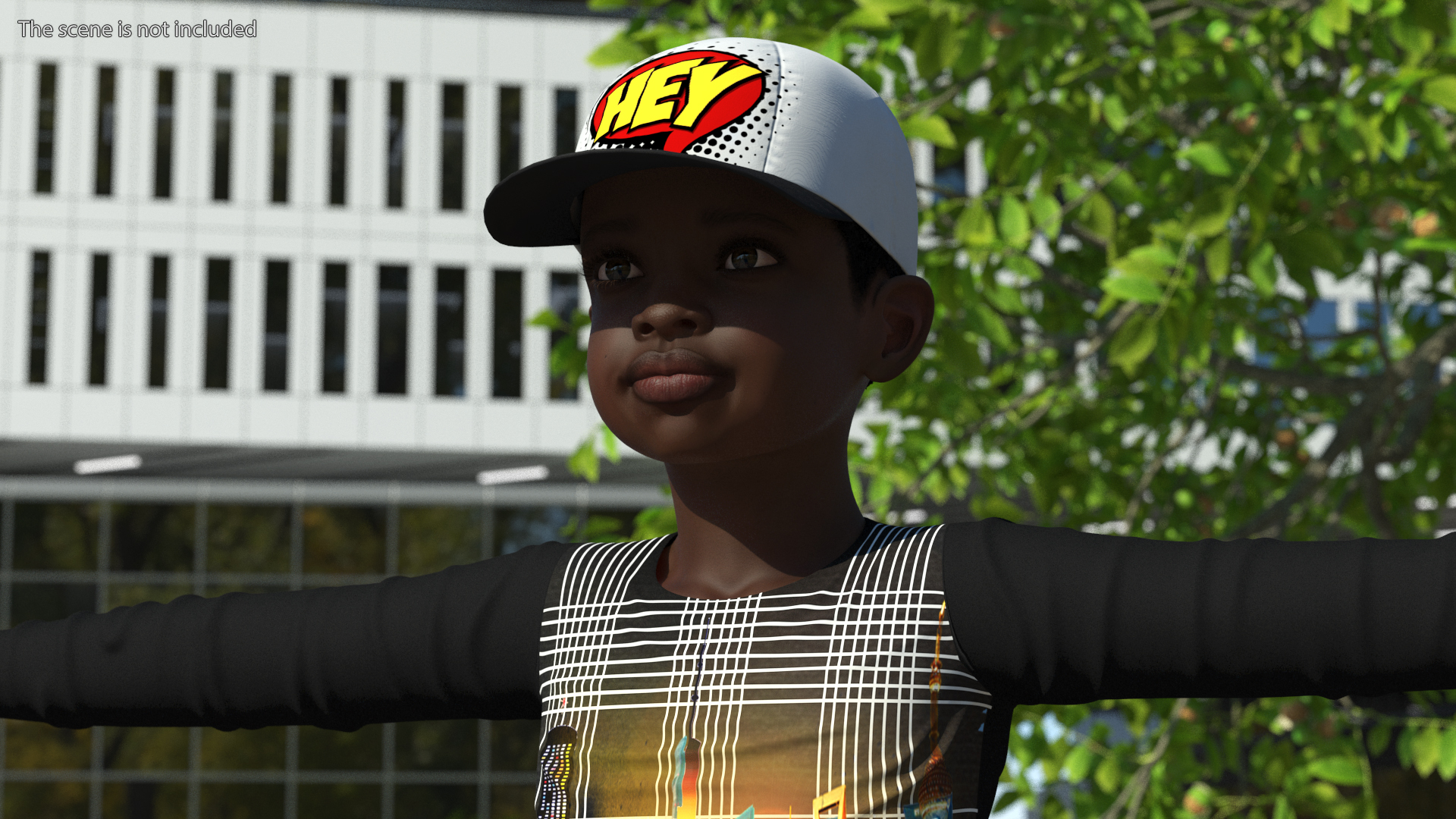 3D model Black Child Boy Street Style T-Pose