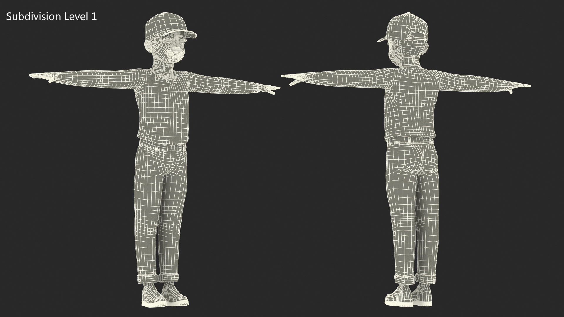 3D model Black Child Boy Street Style T-Pose