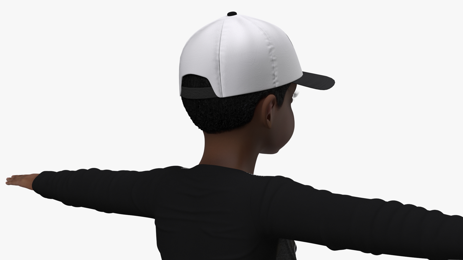 3D model Black Child Boy Street Style T-Pose