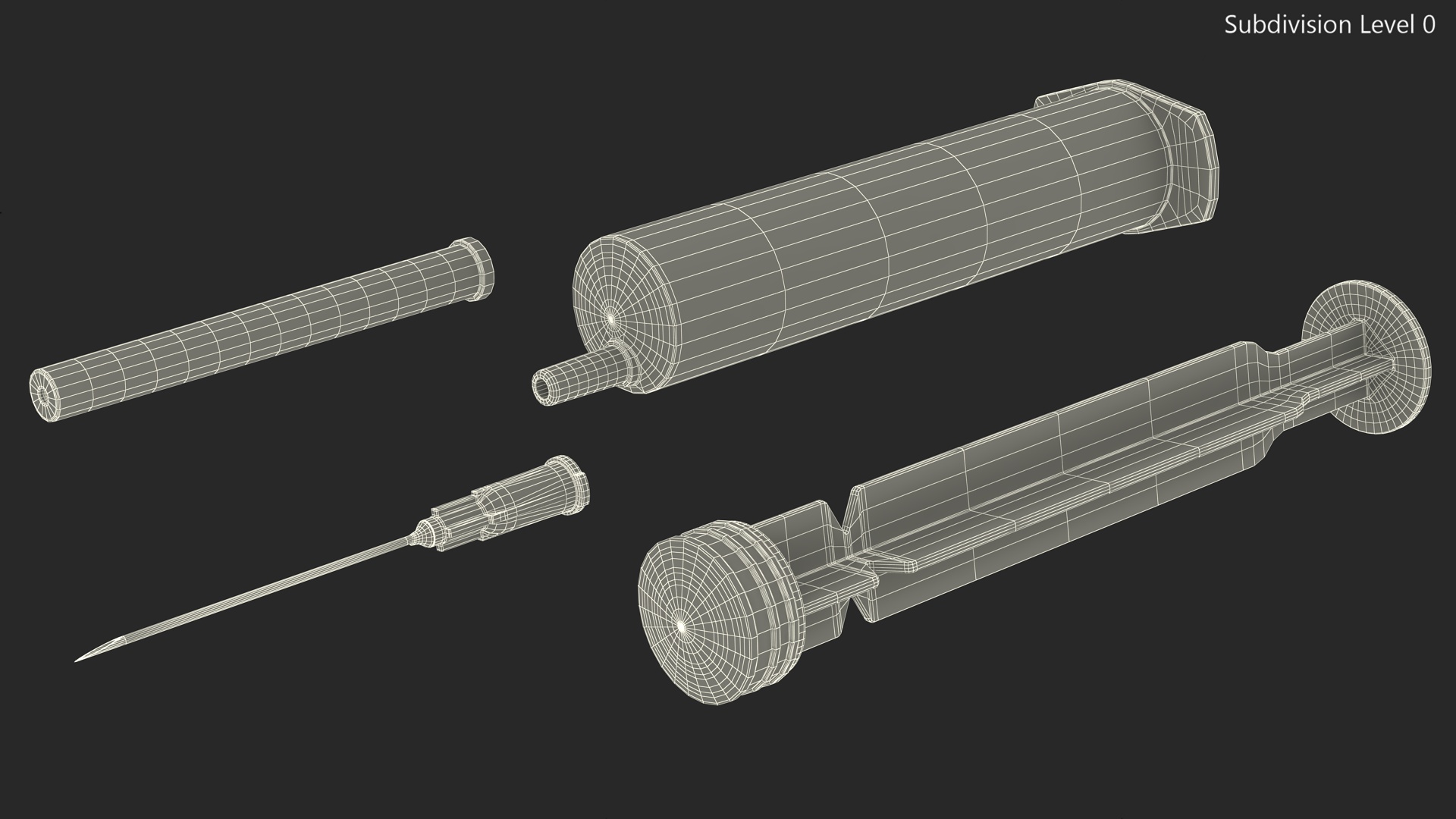 Medical Syringe 10ml Set 3D model