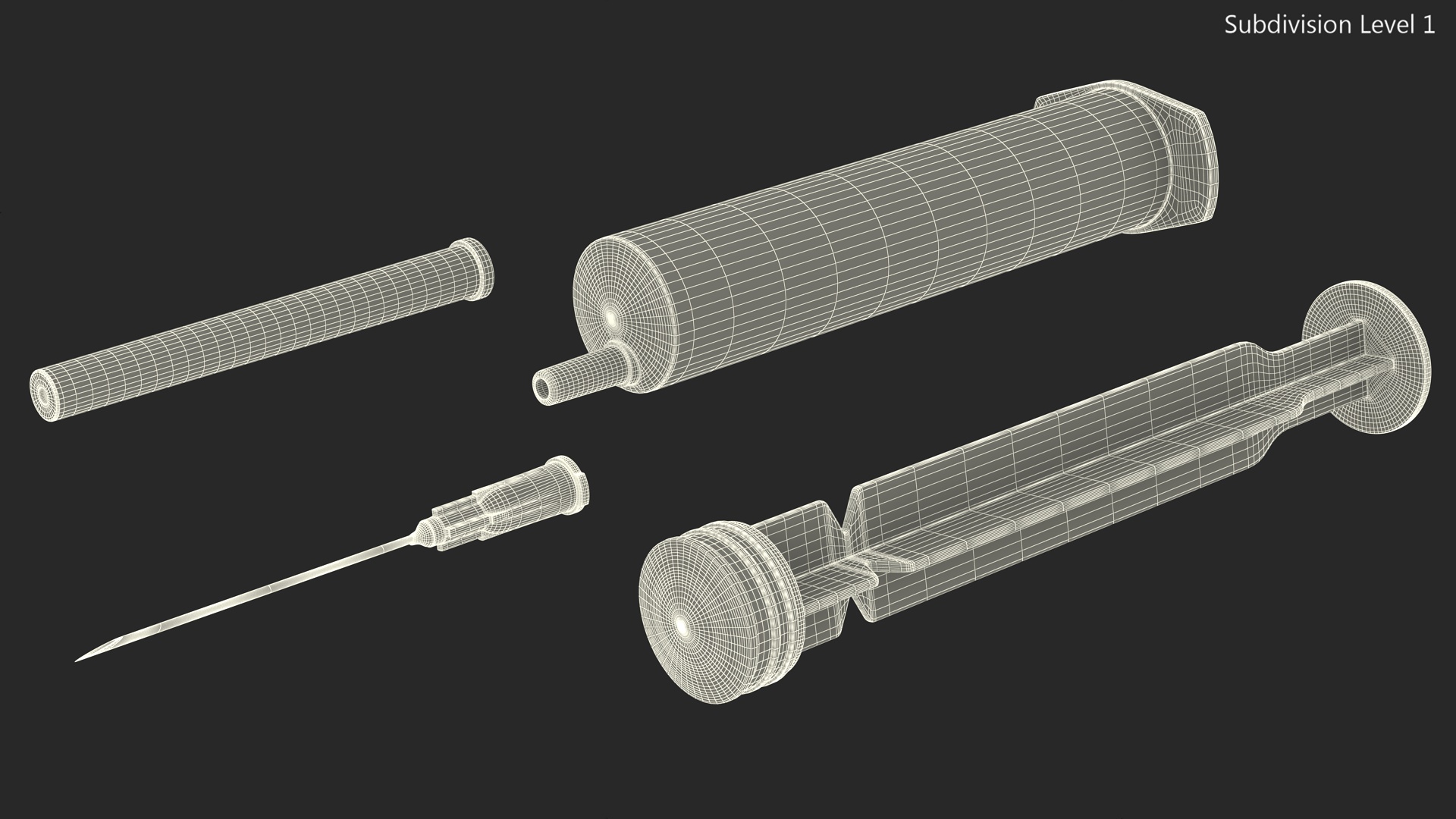 Medical Syringe 10ml Set 3D model