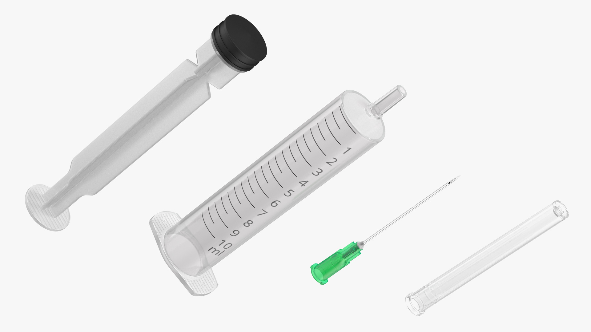 Medical Syringe 10ml Set 3D model