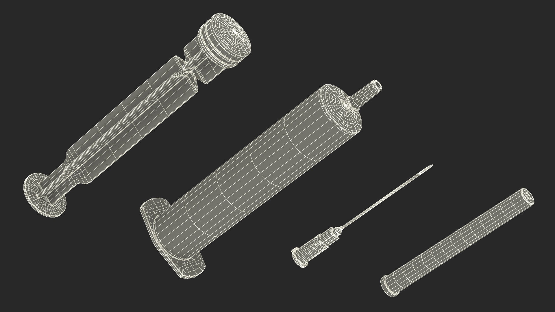 Medical Syringe 10ml Set 3D model