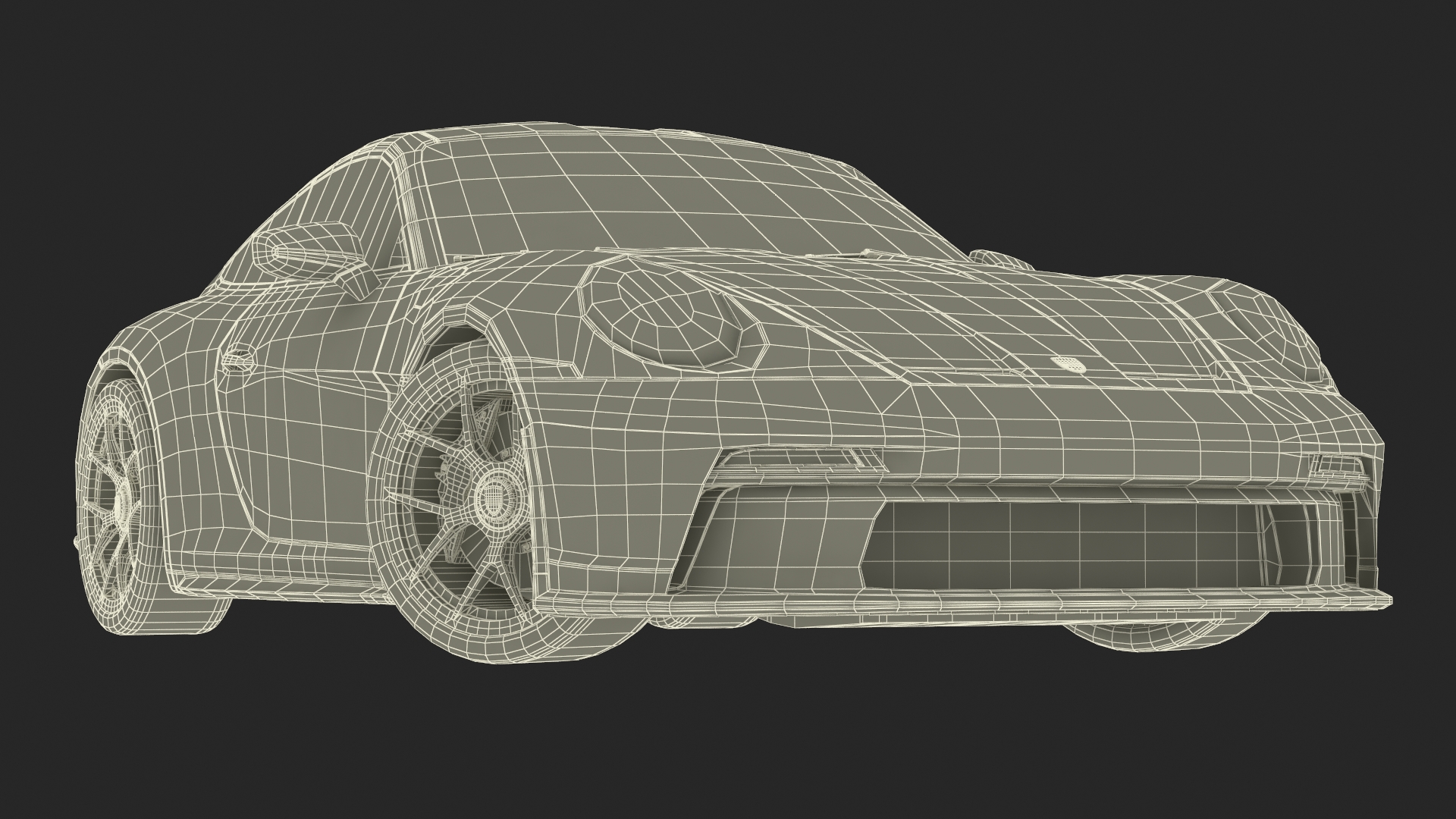 3D Sport Car Porsche 911 2024 Black Rigged for Maya model