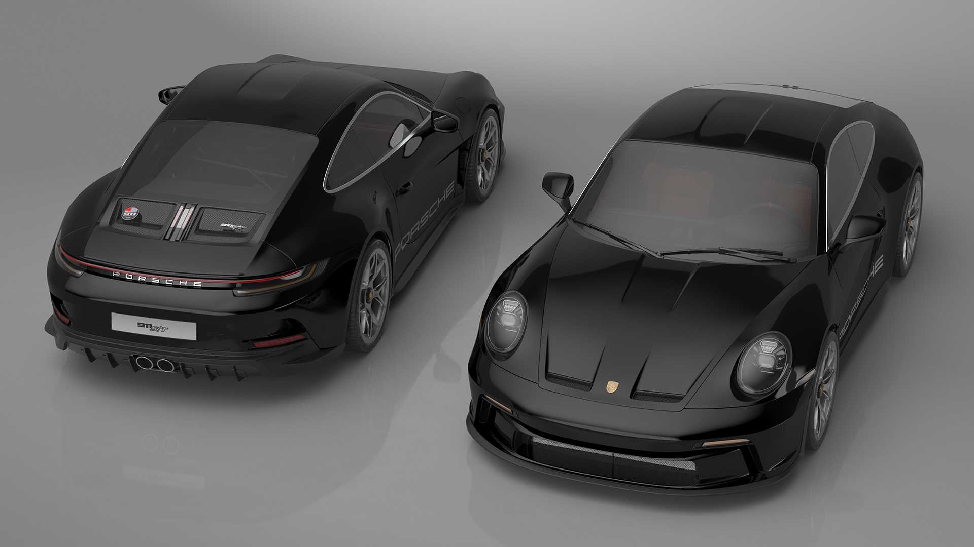 3D Sport Car Porsche 911 2024 Black Rigged for Maya model