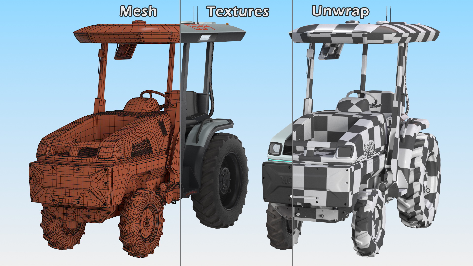 3D model Monarch MK V Electric Tractor Dusty