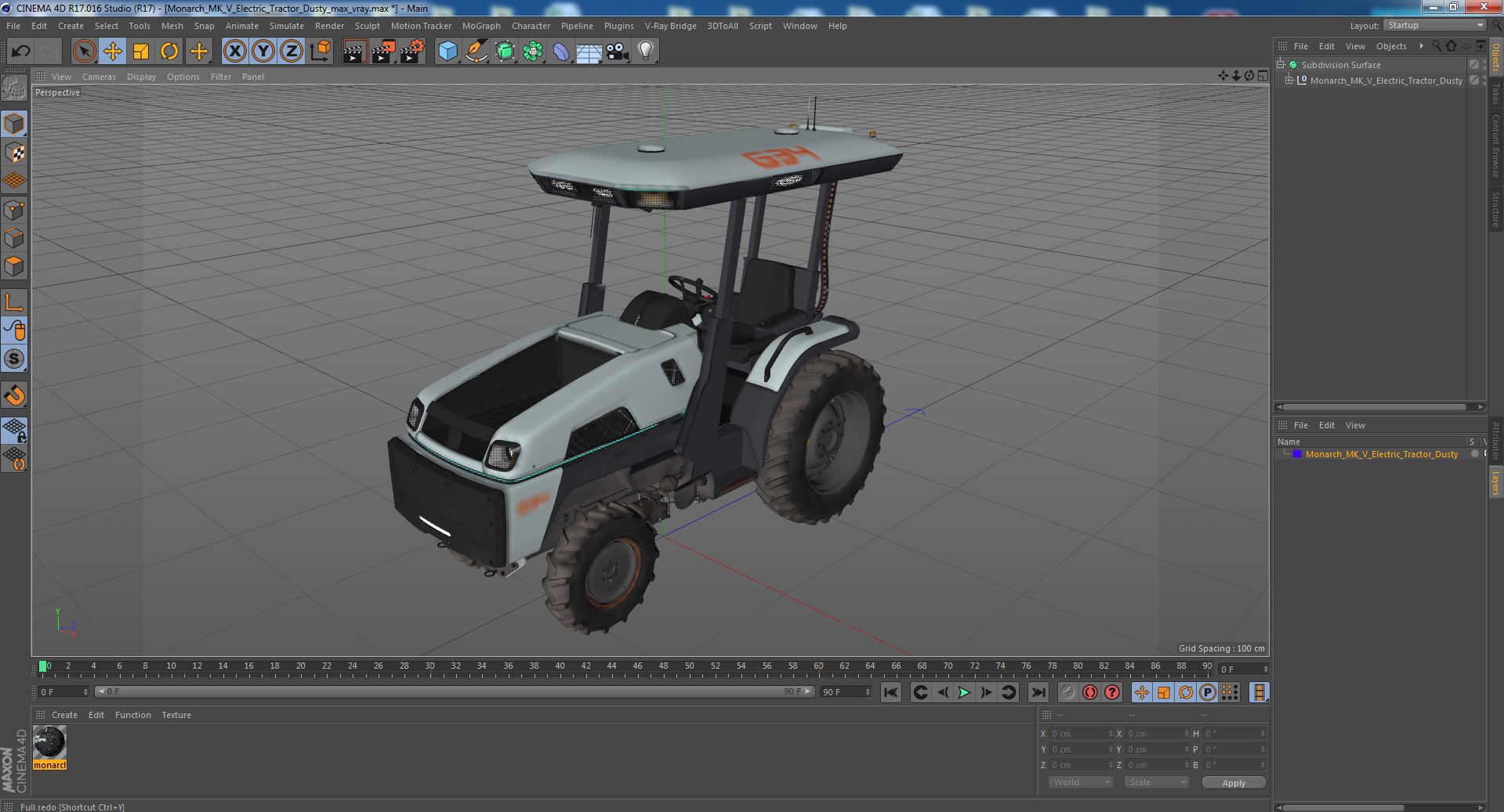 3D model Monarch MK V Electric Tractor Dusty