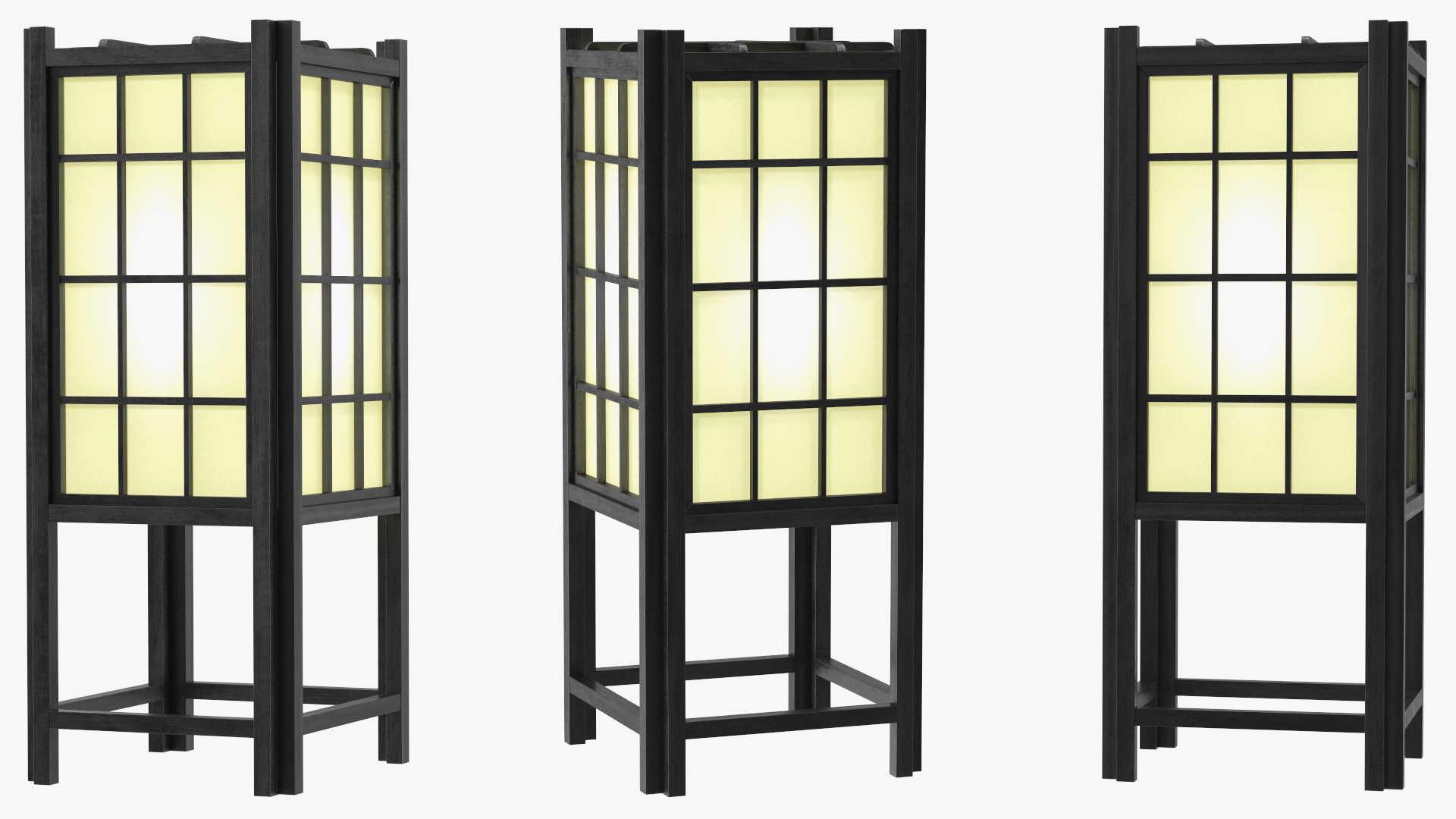 3D Rice Paper Shoji Floor Lantern Night Glow