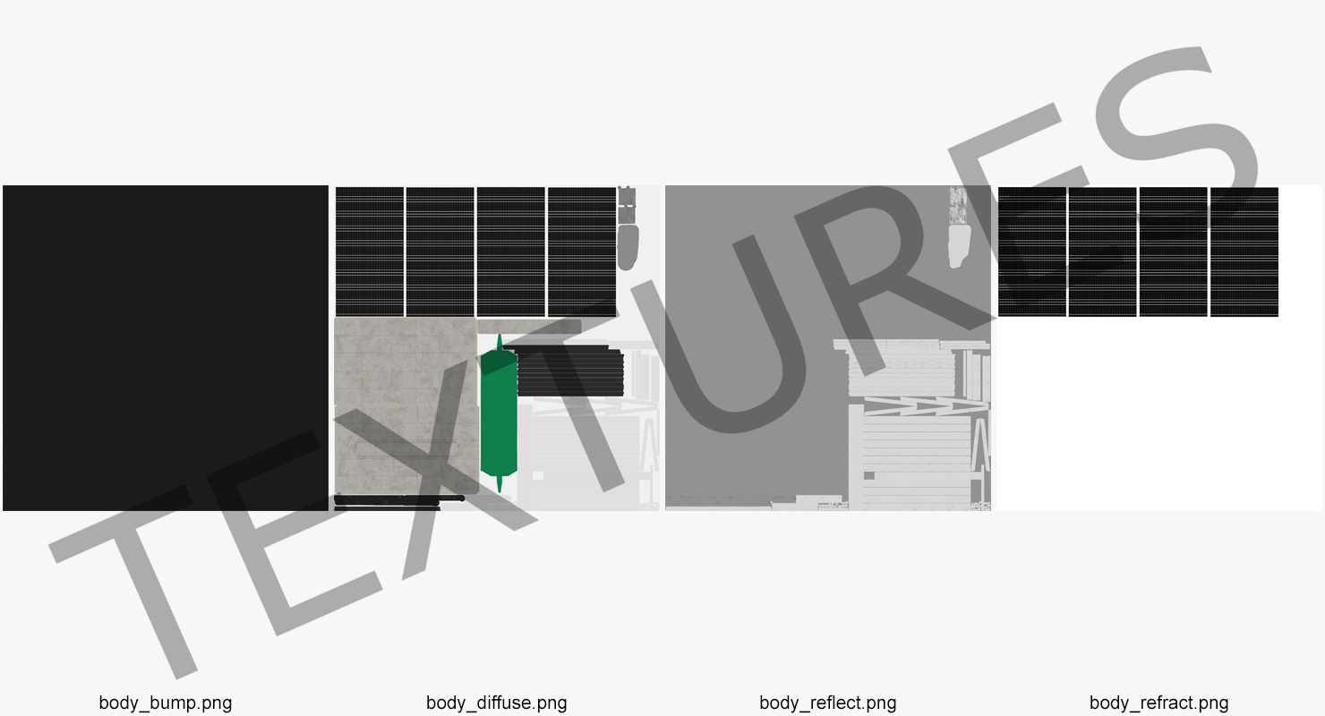 3D Solar Panel Charging Station model