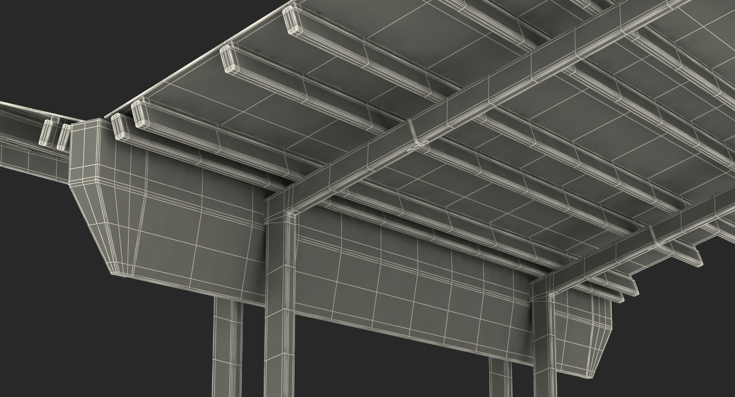 3D Solar Panel Charging Station model