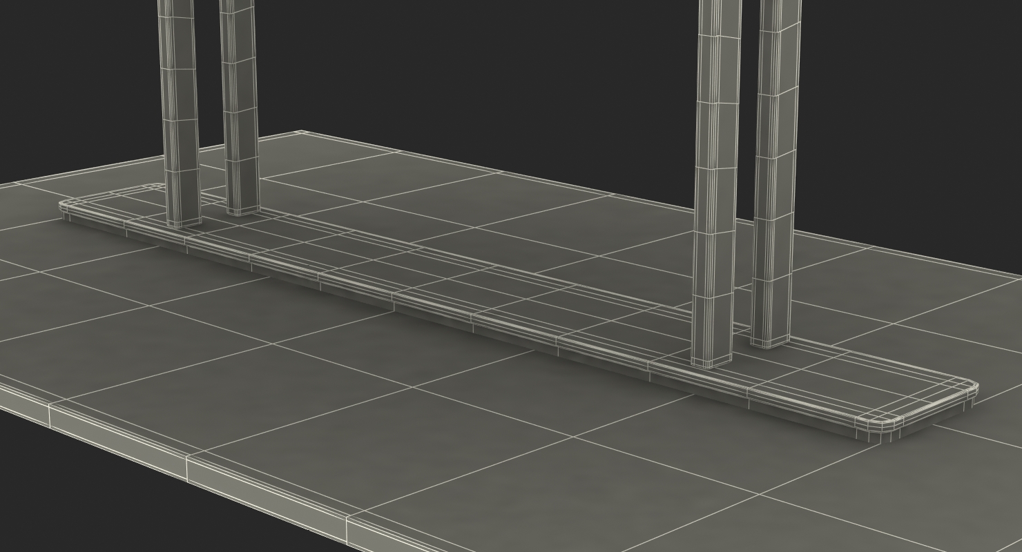 3D Solar Panel Charging Station model