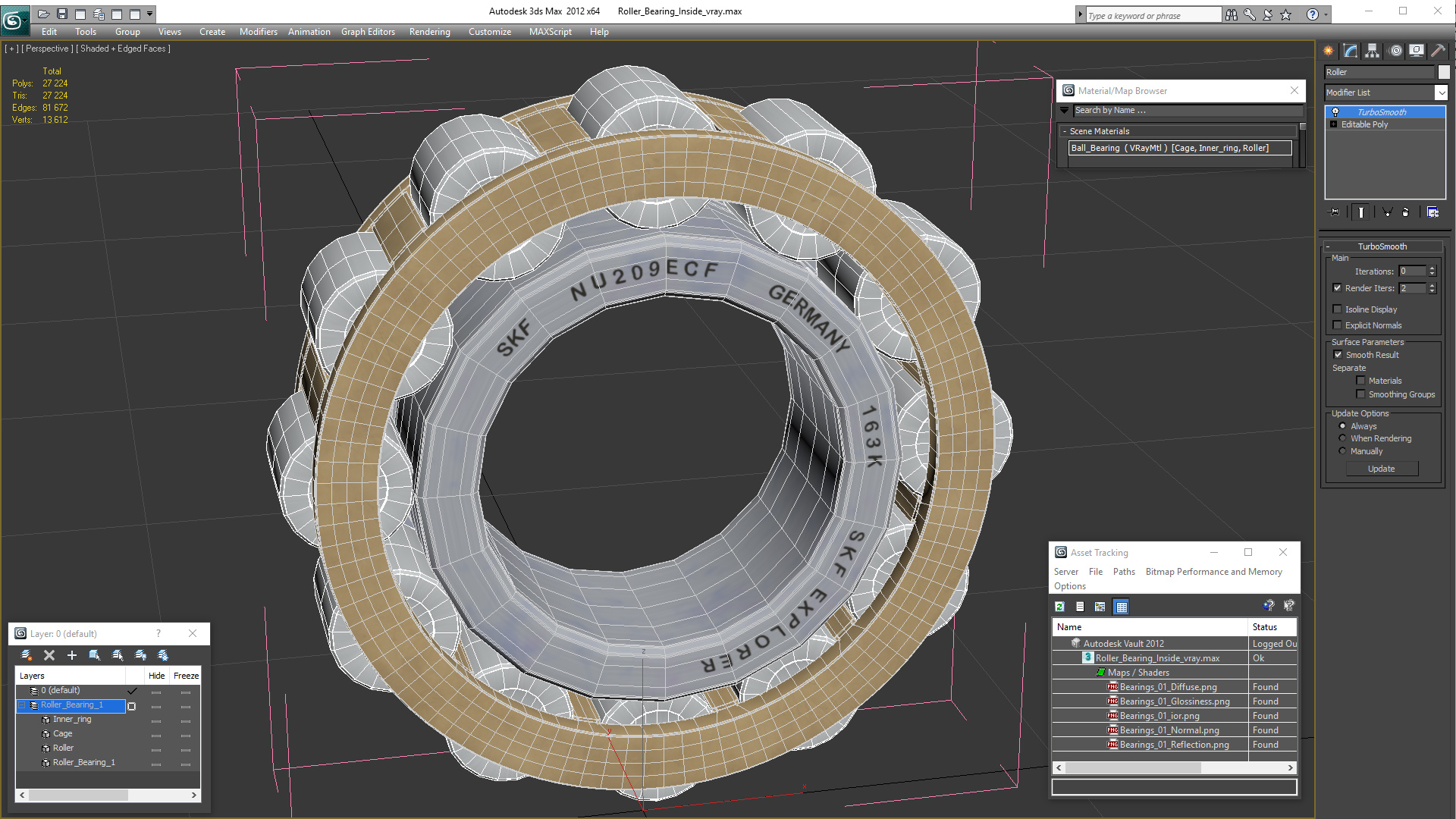 3D Roller Bearing Inside