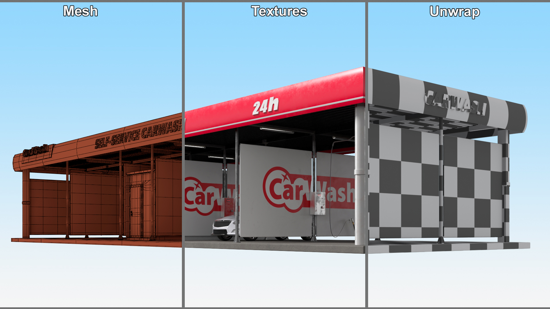 3D model Car Wash Service and Cars