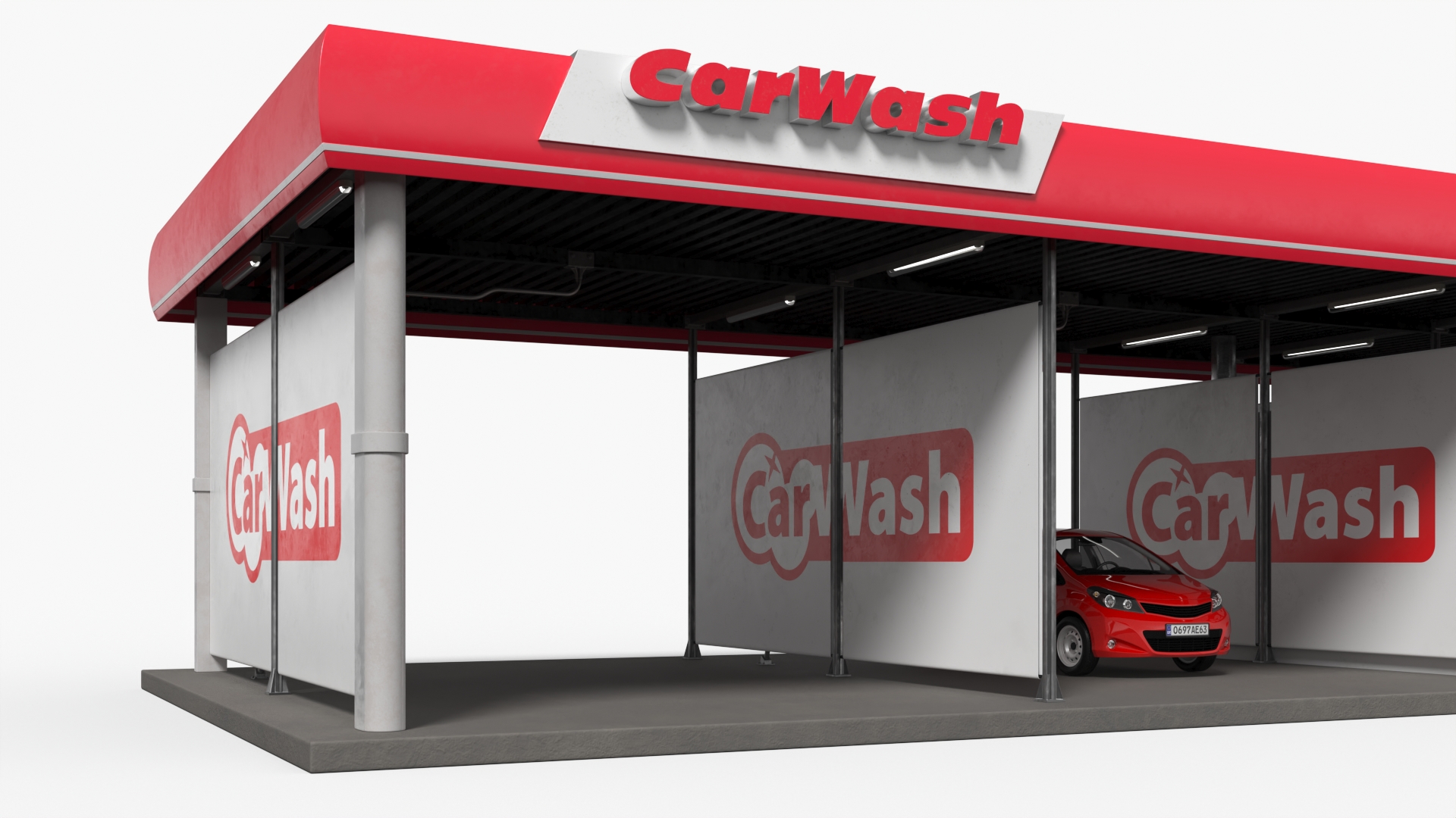 3D model Car Wash Service and Cars