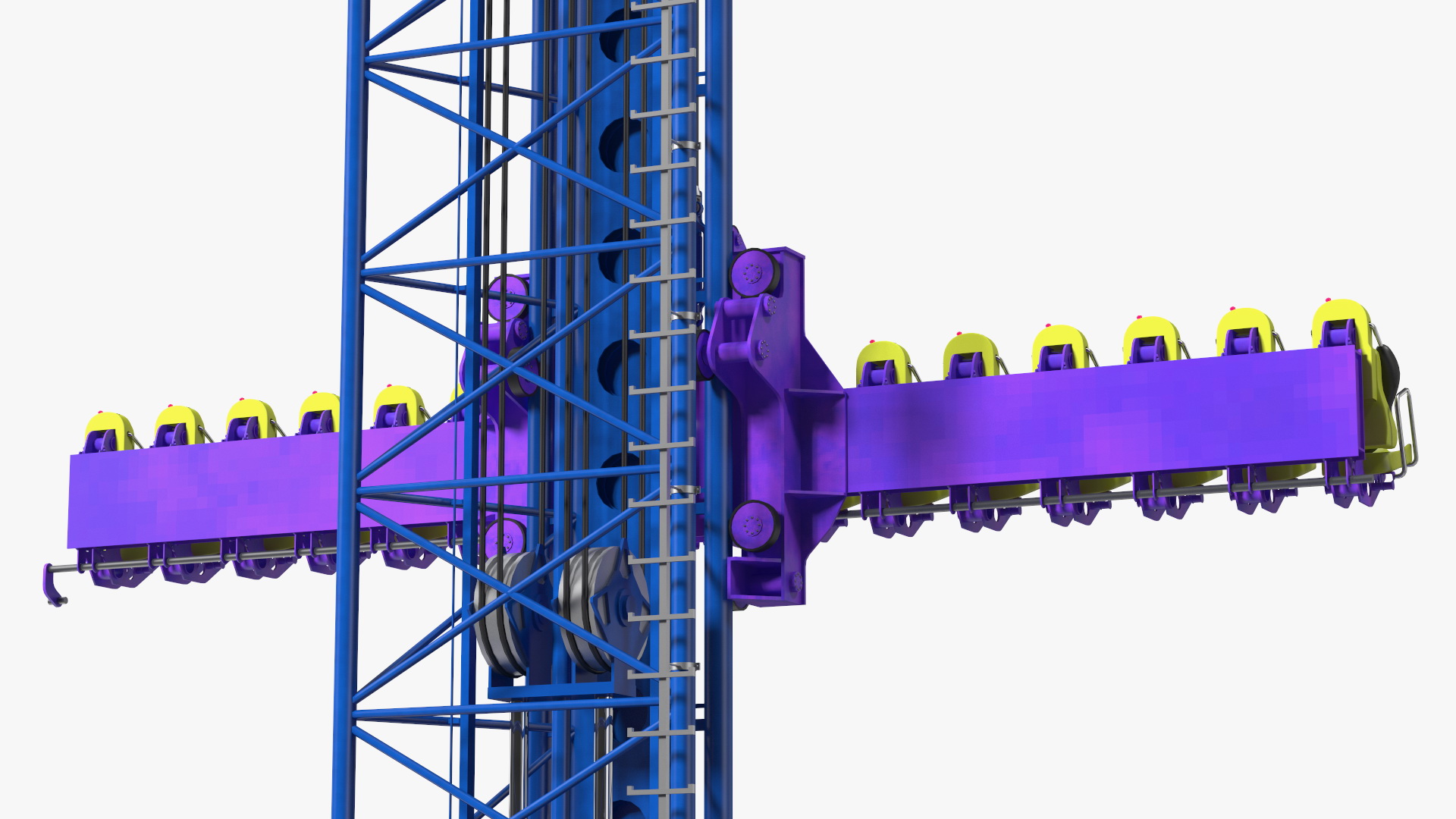 Drop Tower Ride Amusement Park Equipment Rigged 3D