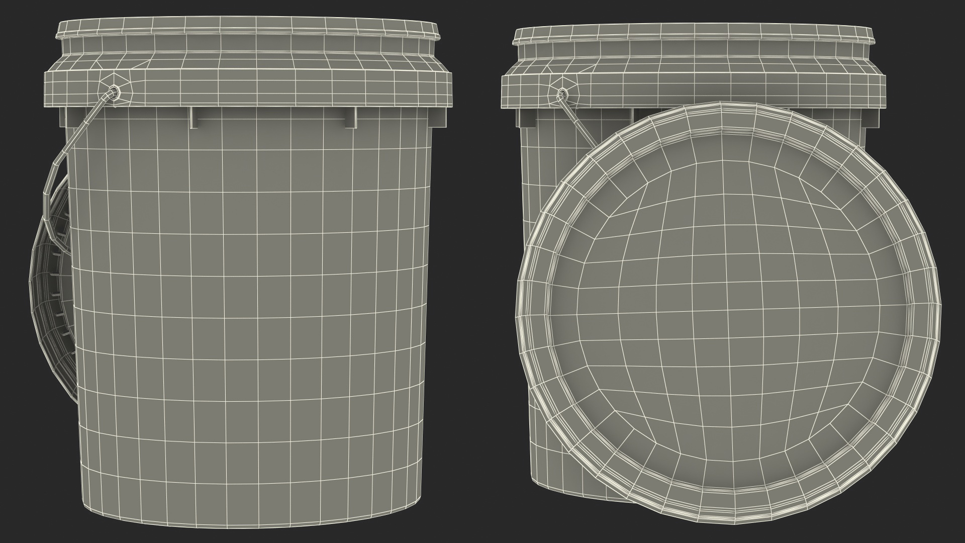 Food Grade 20L Plastic Bucket 3D model