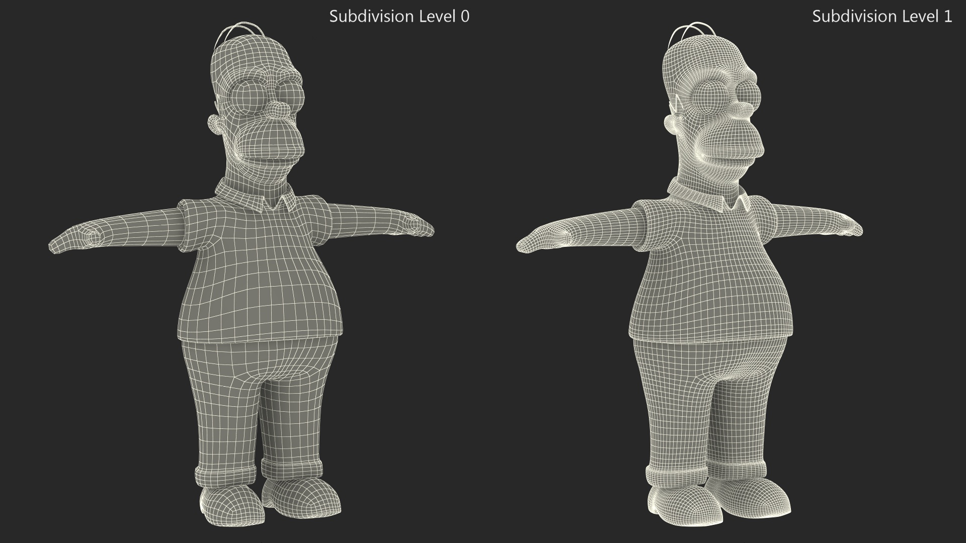 Homer Simpson Rigged for Cinema 4D 3D model