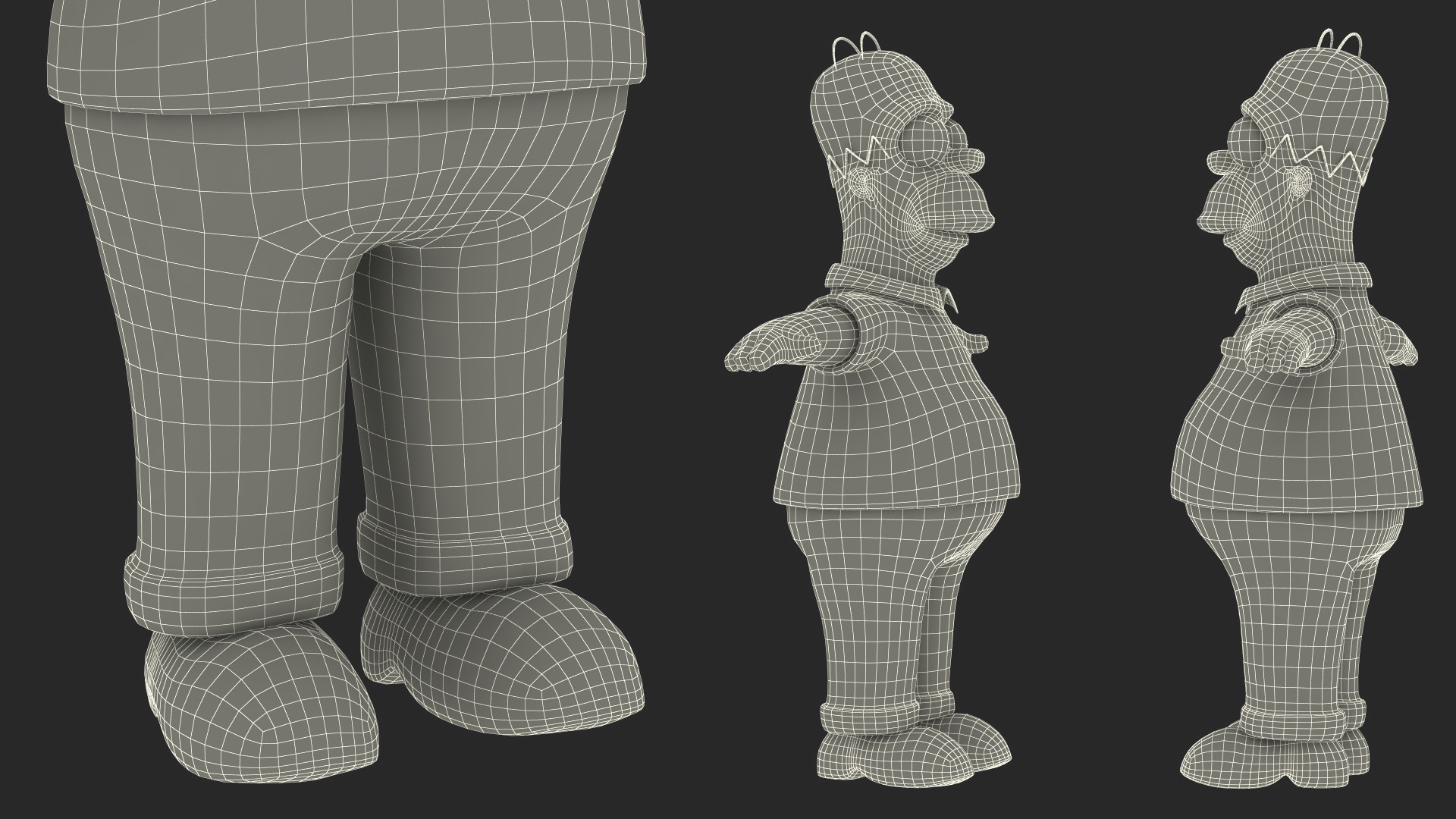 Homer Simpson Rigged for Cinema 4D 3D model