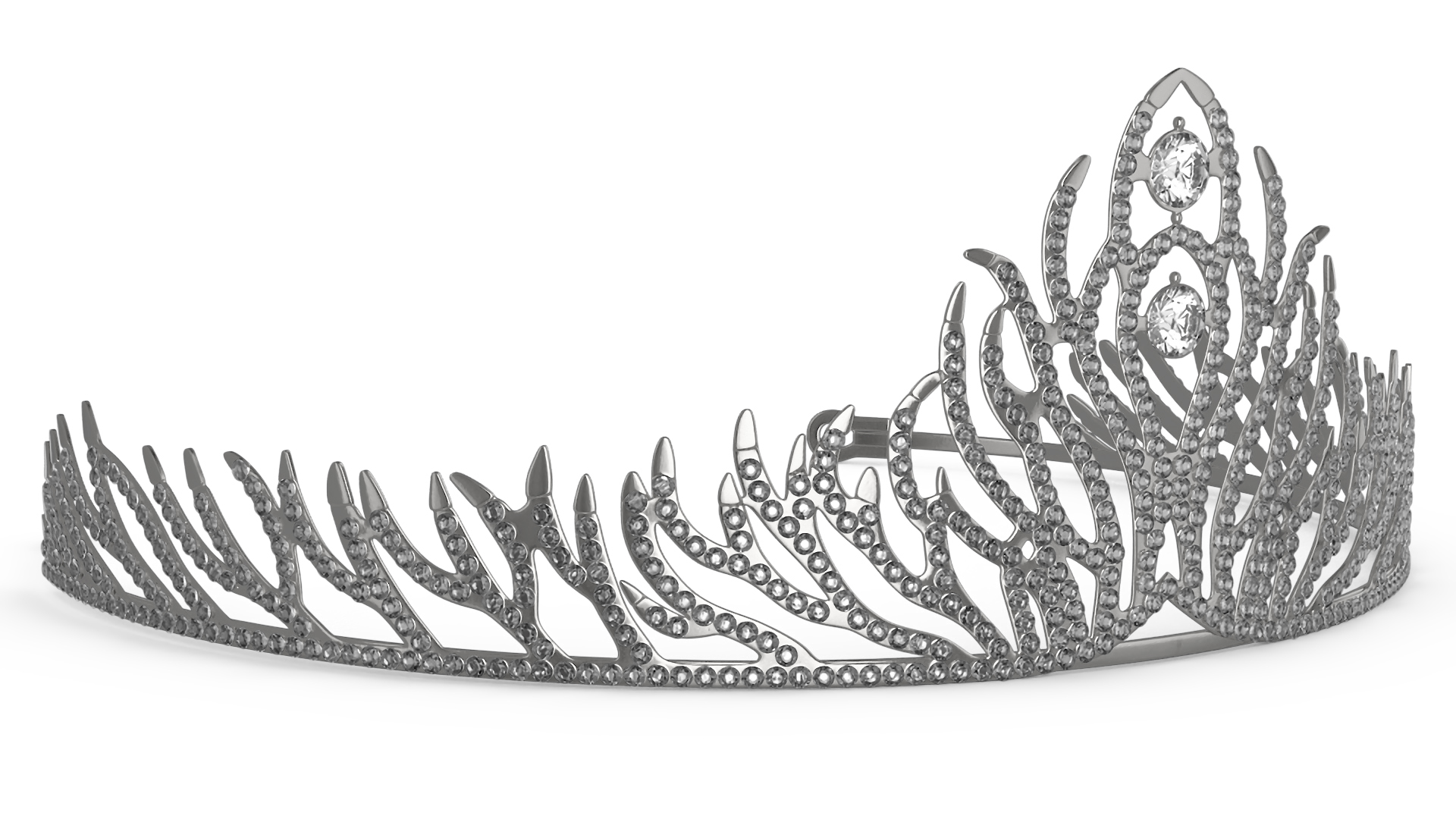 3D Silver Wedding Diadem